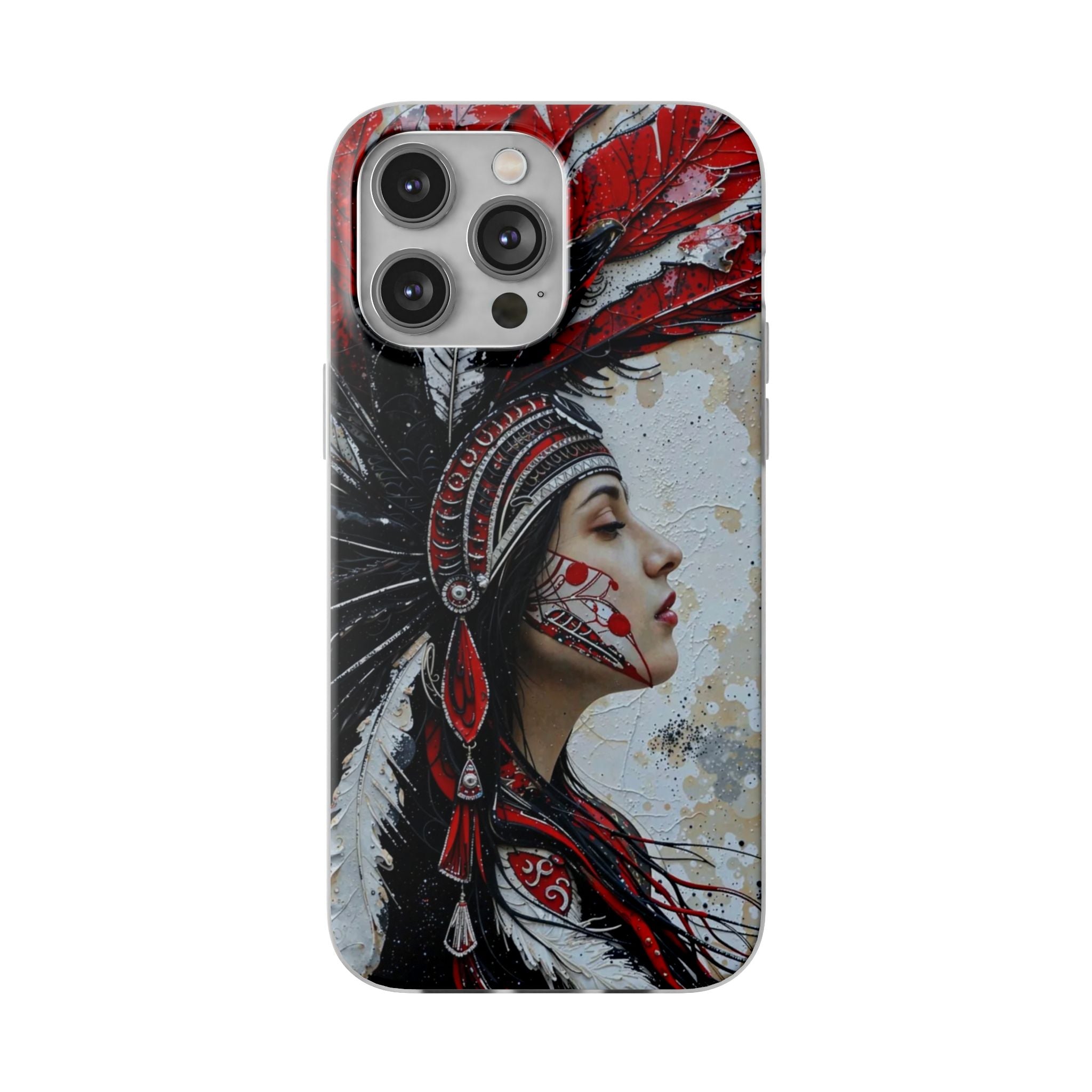 Aztec Silent Goddess – Flexi Phone Case (iPhone & Samsung • Clear TPU • Made in USA • Personalized Option)