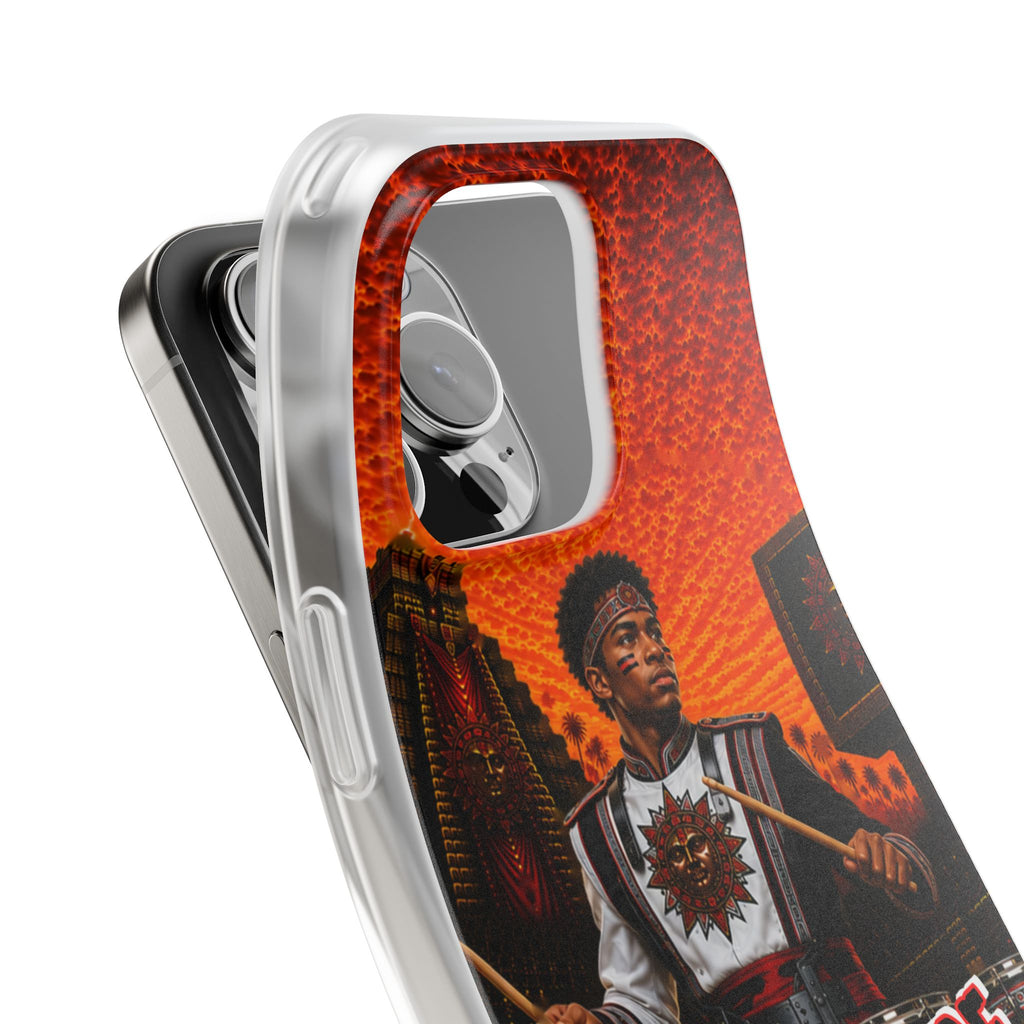 Aztec Band Warrior – Flexi Phone Case (iPhone & Samsung • Clear TPU • Made & Shipped in the USA • 🚚 FREE USA Shipping • Personalized Option)