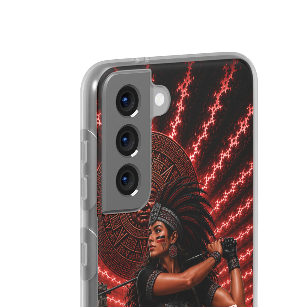 Aztec Golf Female Warrior – Flexi Phone Case (iPhone & Samsung • Clear TPU • Made & Shipped in the USA • 🚚 FREE USA Shipping • Personalized Option)
