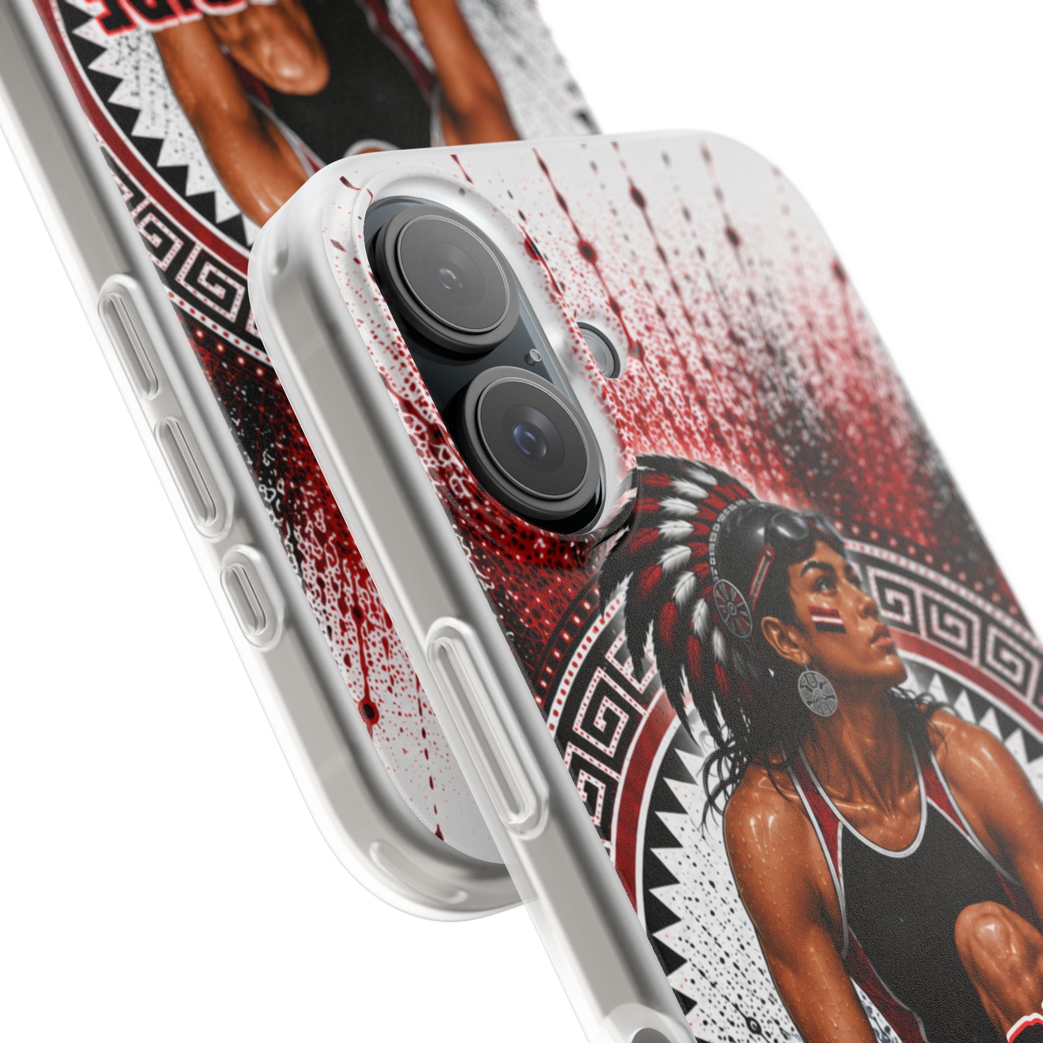Aztec Swim & Dive Warrior – Flexi Phone Case (iPhone & Samsung • Clear TPU • Made & Shipped in the USA • 🚚 FREE USA Shipping • Personalized Option)