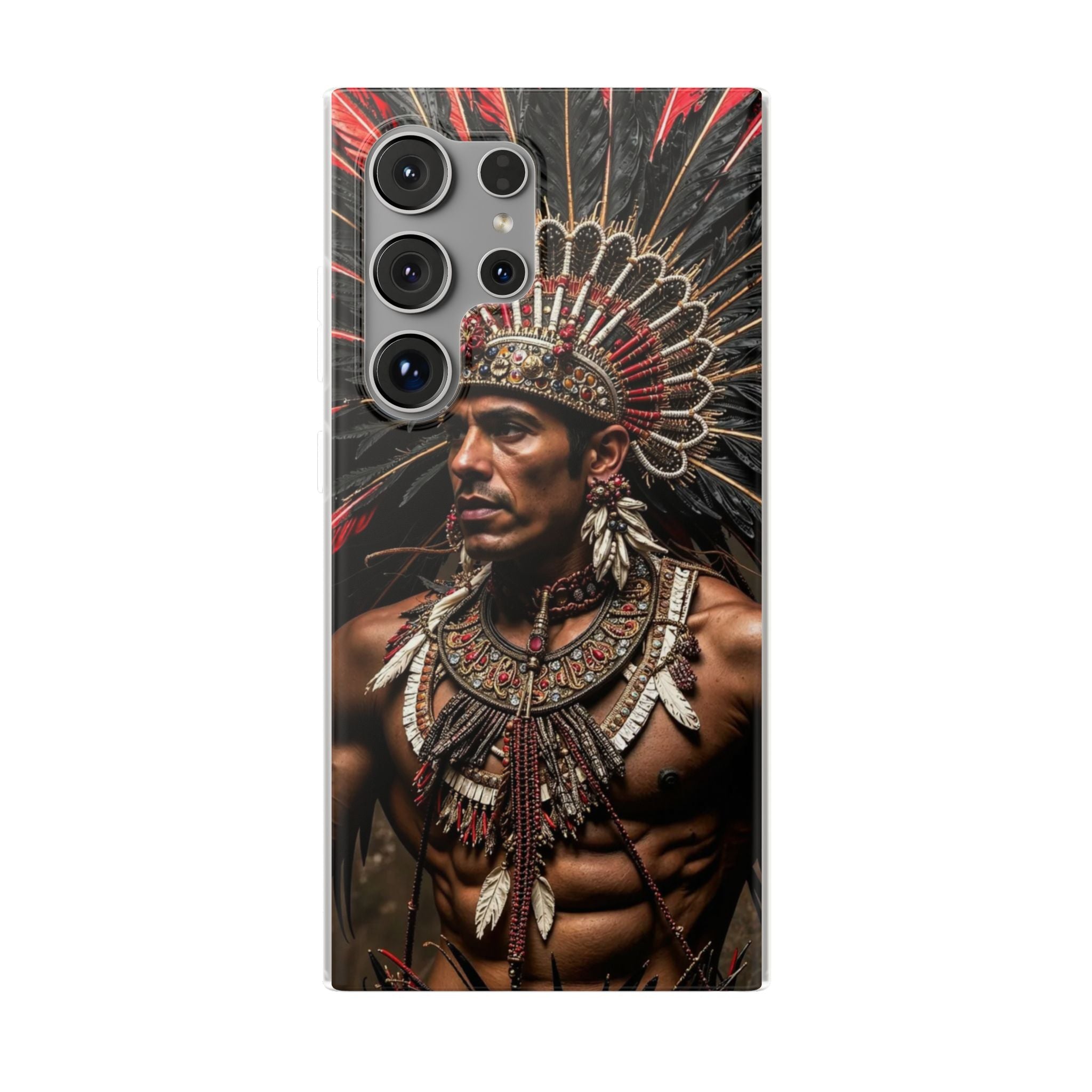 Aztec Sun Guardian – Flexi Phone Case (iPhone & Samsung • Clear TPU • Made in USA • Personalized Option)