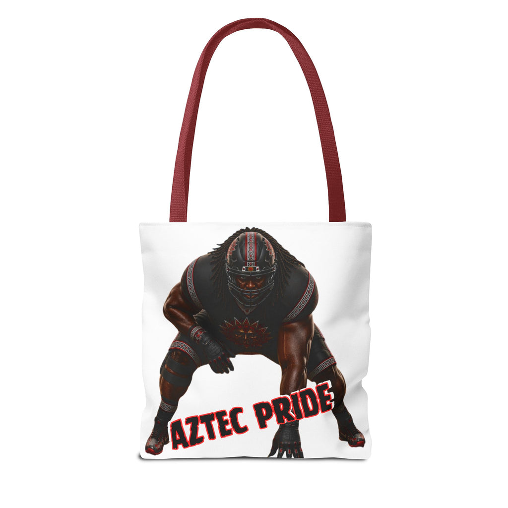 Aztec Football O-Line Warrior Tote Bag | Aztec-Inspired AI Art • Made & Shipped in the USA • 🚚 FREE USA Shipping • FREE Personalization