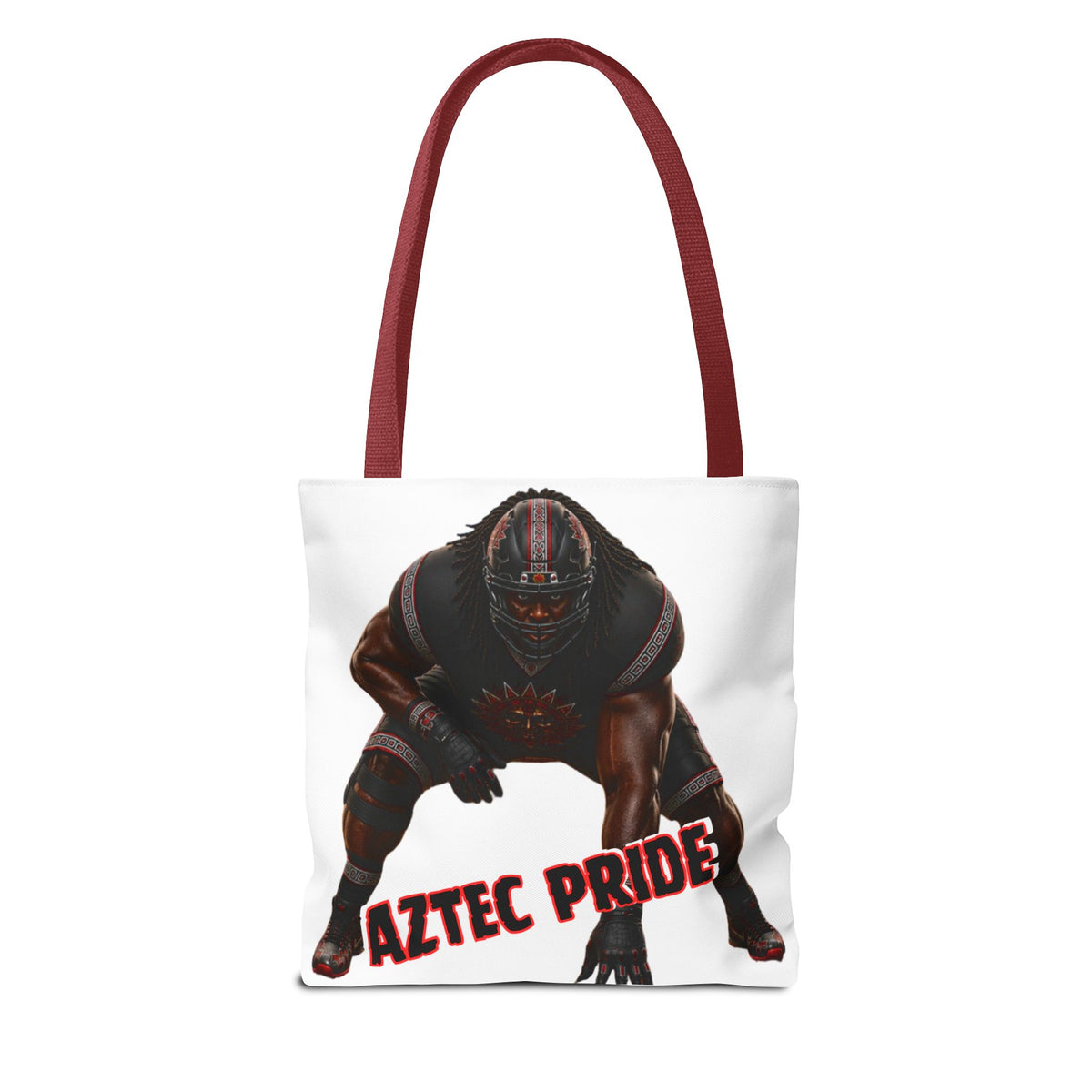Aztec Football O-Line Warrior Tote Bag | Aztec-Inspired AI Art • Made & Shipped in the USA • 🚚 FREE USA Shipping • FREE Personalization