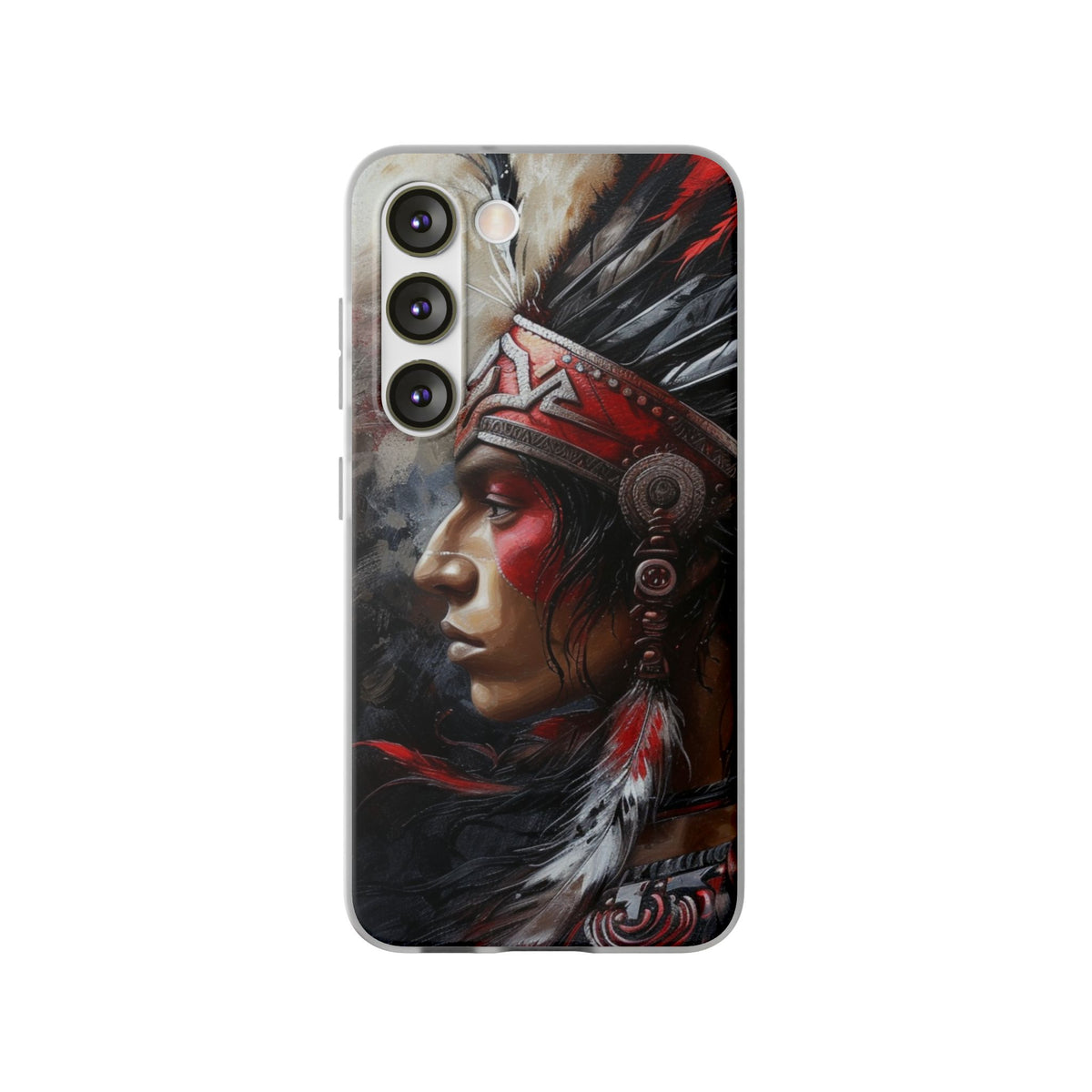 Aztec Silent Warrior – Flexi Phone Case (iPhone & Samsung • Clear TPU • Made in USA • Personalized Option)