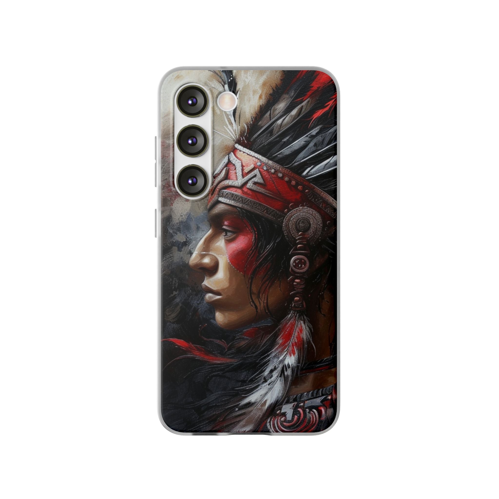 Aztec Silent Warrior – Flexi Phone Case (iPhone & Samsung • Clear TPU • Made in USA • Personalized Option)