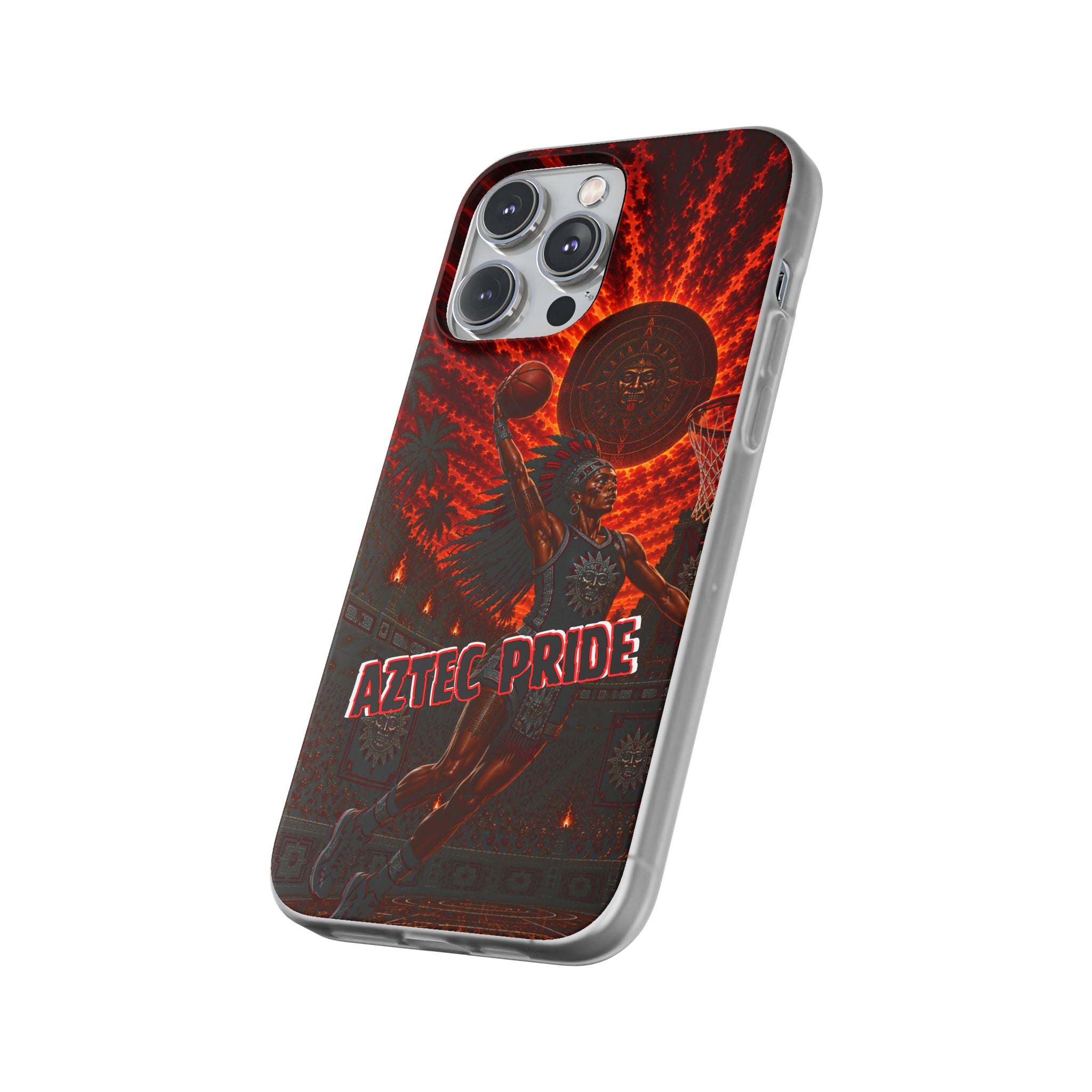 Aztec Basketball Female Warrior – Flexi Phone Case (iPhone & Samsung • Clear TPU • Made & Shipped in the USA • 🚚 FREE USA Shipping • Personalized Option)