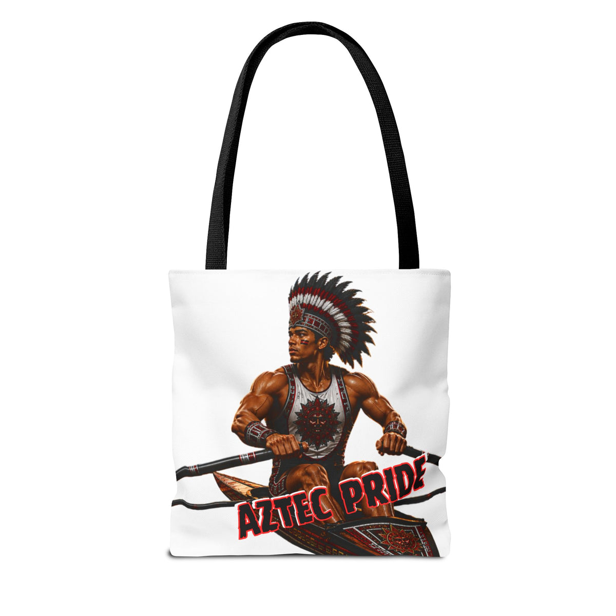 Aztec Rowing Warrior Tote Bag | Aztec-Inspired AI Art • Made & Shipped in the USA • 🚚 FREE USA Shipping • FREE Personalization