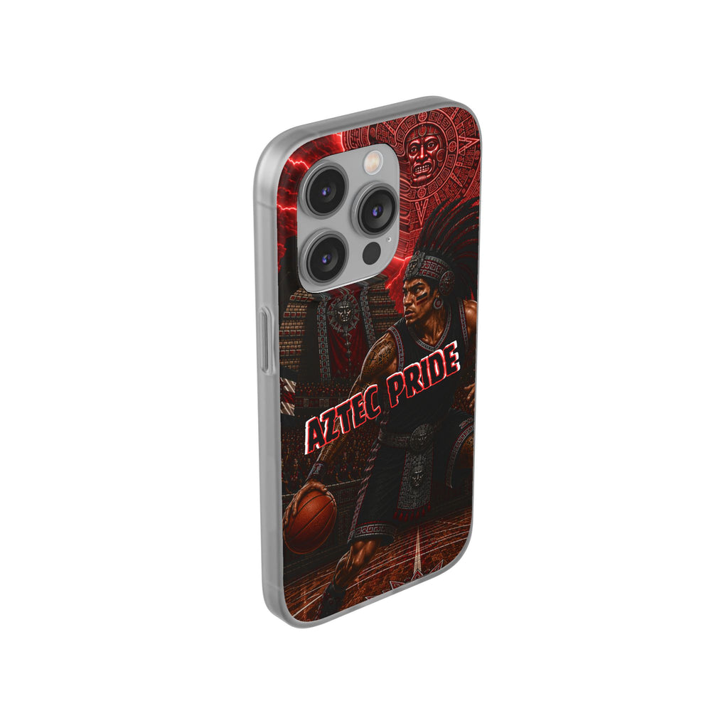 Aztec Basketall Warrior – Flexi Phone Case (iPhone & Samsung • Clear TPU • Made & Shipped in the USA • 🚚 FREE USA Shipping • Personalized Option)