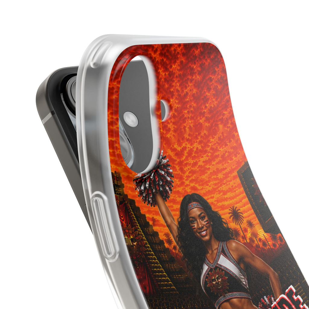 Aztec Cheerleader Warrior – Flexi Phone Case (iPhone & Samsung • Clear TPU • Made & Shipped in the USA • 🚚 FREE USA Shipping • Personalized Option)