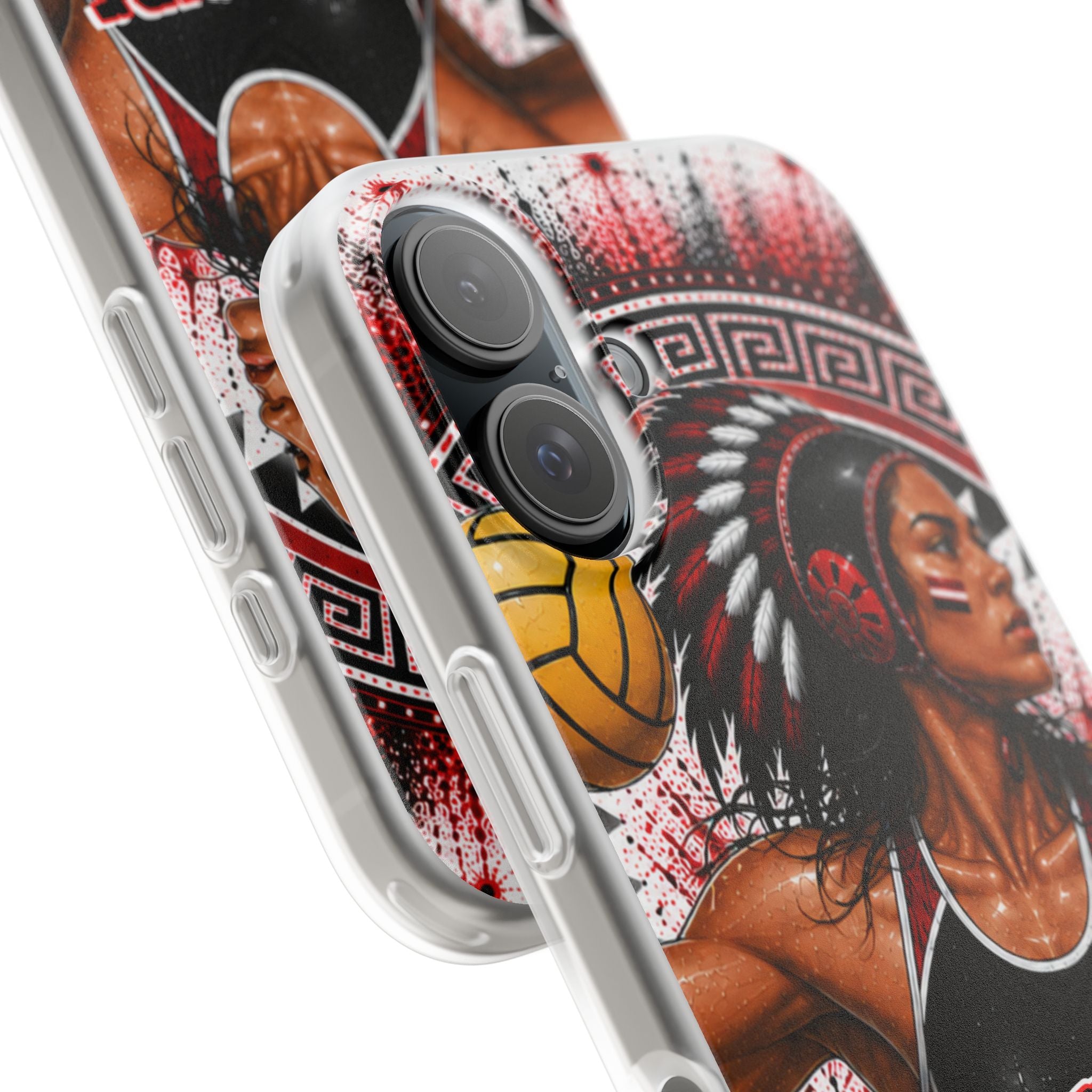 Aztec Water Polo Warrior – Flexi Phone Case (iPhone & Samsung • Clear TPU • Made in USA • Personalized Option)