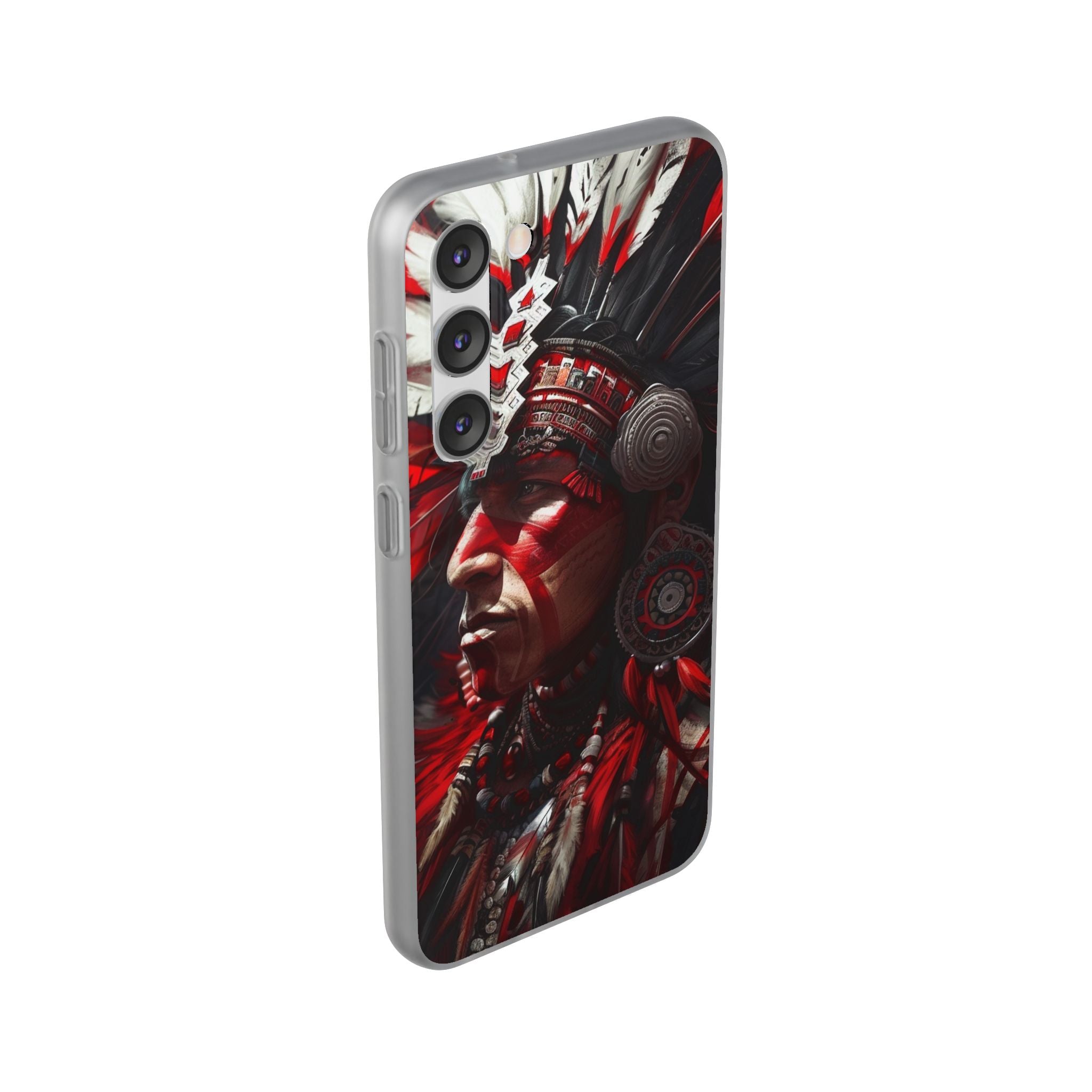 Aztec Loyal Warrior – Flexi Phone Case (iPhone & Samsung • Clear TPU • Made in USA • Personalized Option)