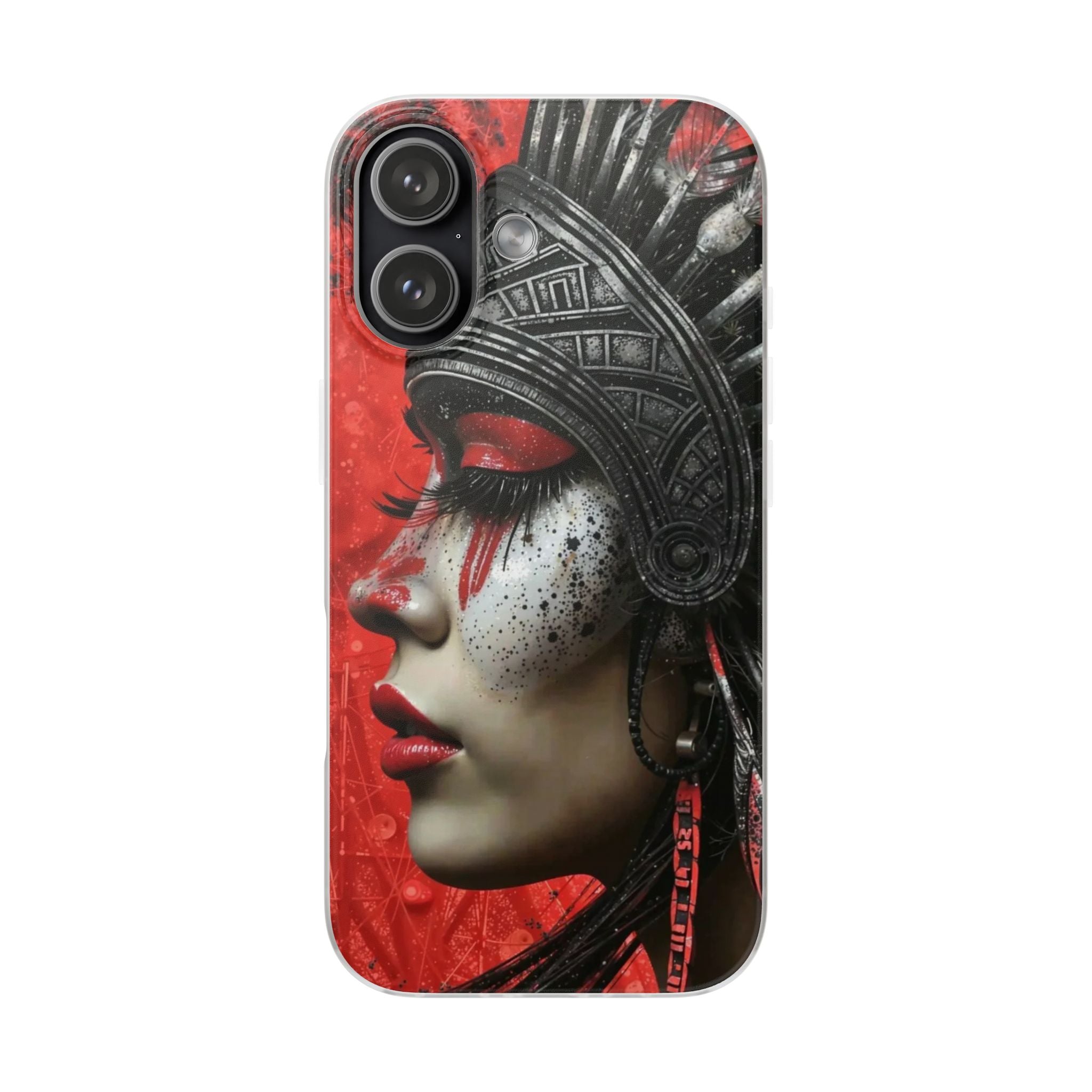 Aztec Fearless Goddess – Flexi Phone Case (iPhone & Samsung • Clear TPU • Made in USA • Personalized Option)