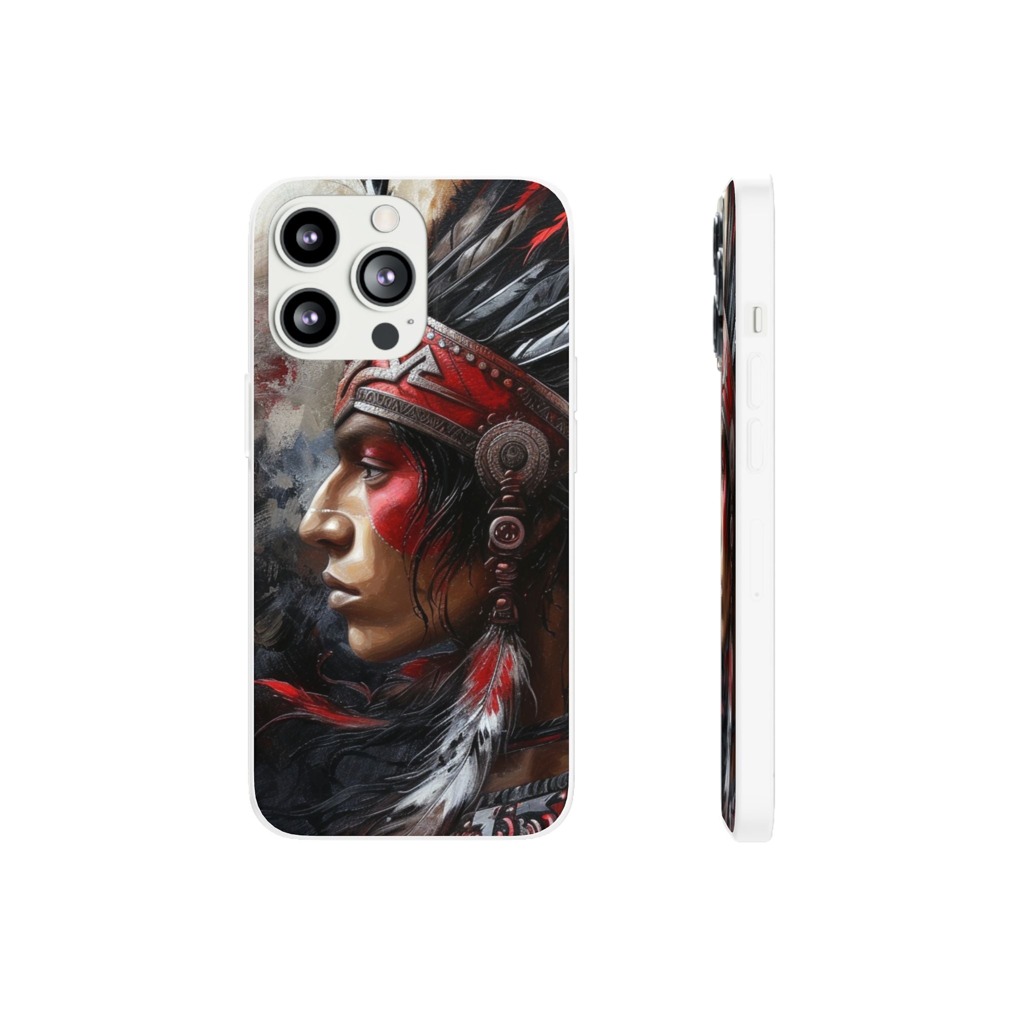 Aztec Silent Warrior – Flexi Phone Case (iPhone & Samsung • Clear TPU • Made in USA • Personalized Option)