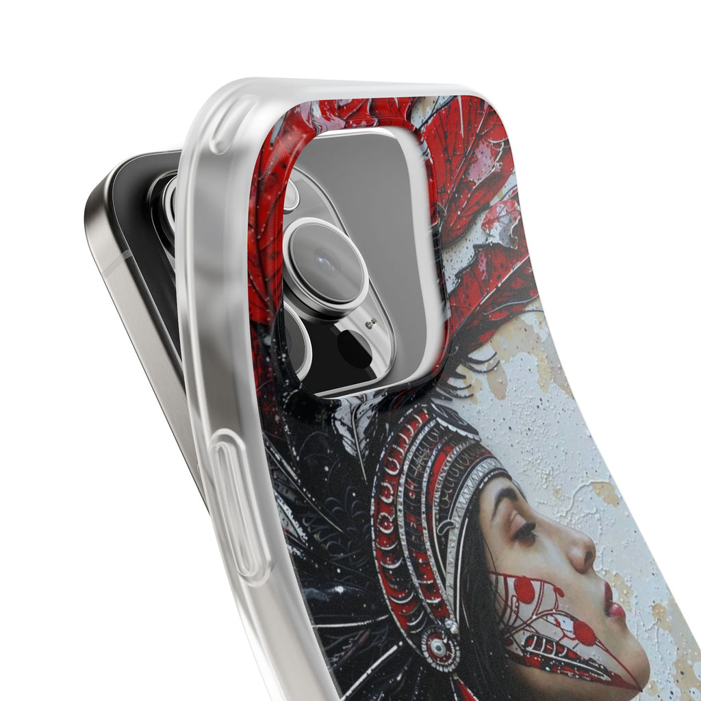 Aztec Silent Goddess – Flexi Phone Case (iPhone & Samsung • Clear TPU • Made in USA • Personalized Option)