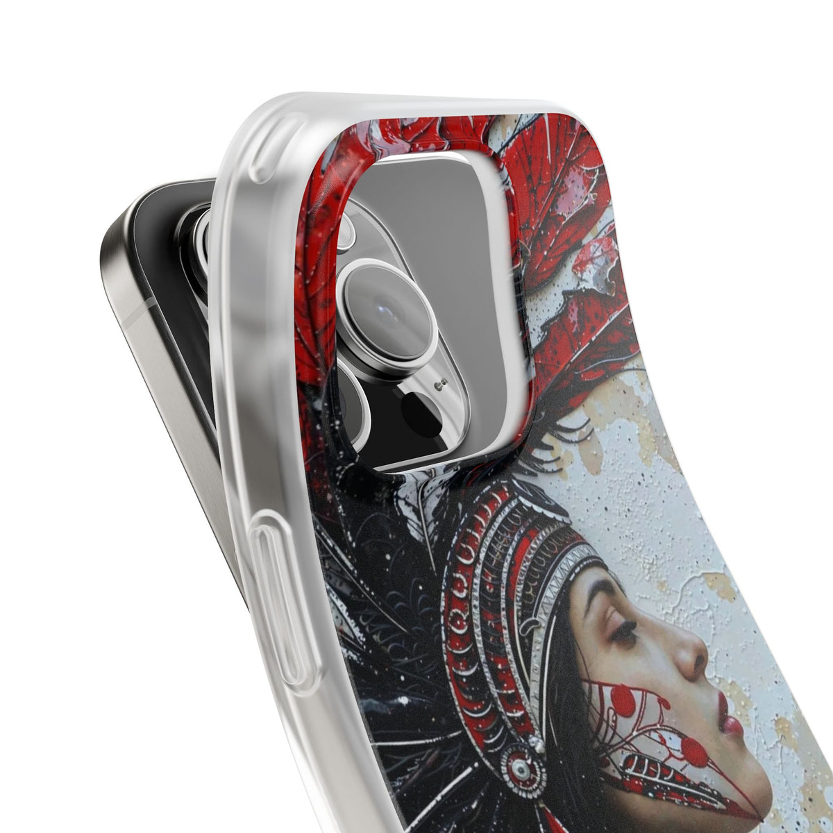 Aztec Silent Goddess – Flexi Phone Case (iPhone & Samsung • Clear TPU • Made in USA • Personalized Option)