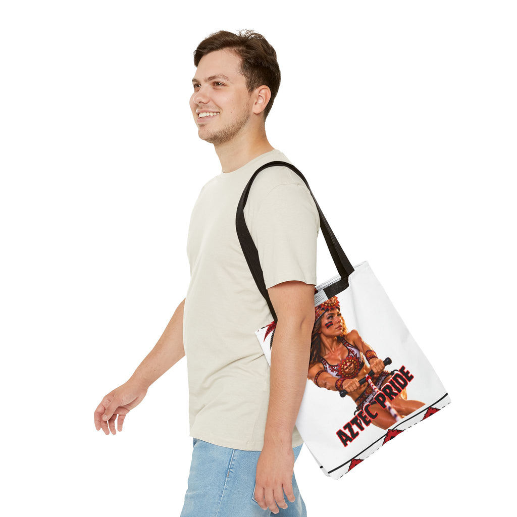 Aztec Waterski Wakeboard Female Warrior Tote Bag | Aztec-Inspired AI Art • Made & Shipped in the USA • 🚚 FREE USA Shipping • FREE Personalization