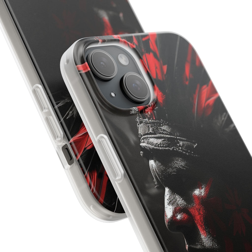 Aztec Jaguar Warrior – Flexi Phone Case (iPhone & Samsung • Clear TPU • Made in USA • Personalized Option)