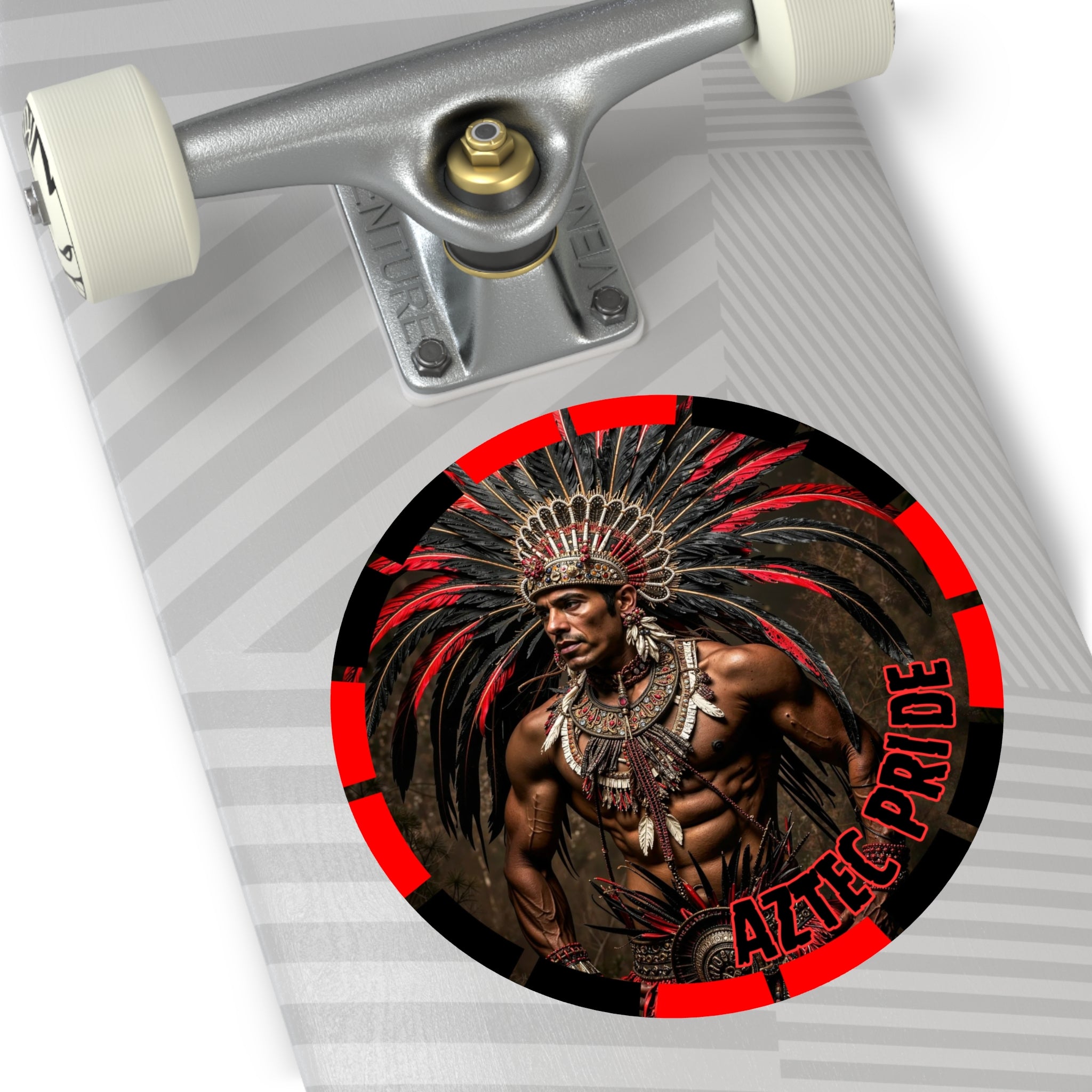 Aztec Sun Guardian Round Vinyl Sticker – Waterproof Matte Decal (2”–6”)