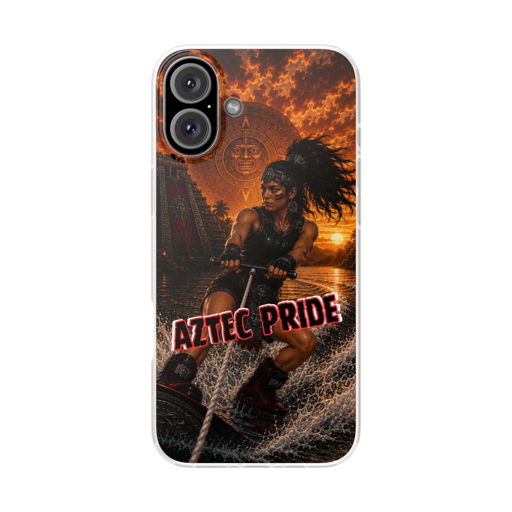 Aztec Wakeboard Female Warrior – Flexi Phone Case (iPhone & Samsung • Clear TPU • Made & Shipped in the USA • 🚚 FREE USA Shipping • Personalized Option)