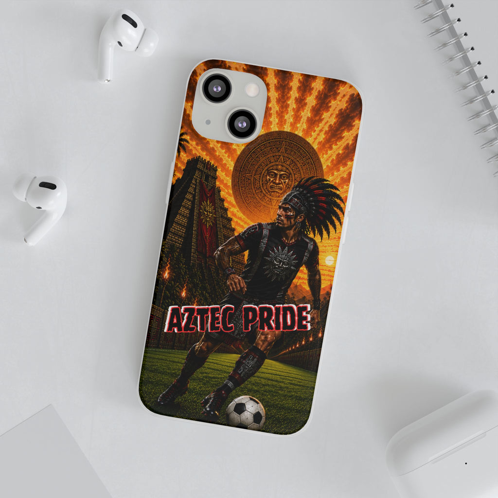 Aztec Soccer Male Warrior – Flexi Phone Case (iPhone & Samsung • Clear TPU • Made & Shipped in the USA • 🚚 FREE USA Shipping • Personalized Option)