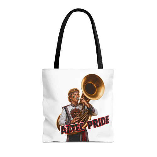 Aztec Band Warrior Tote Bag | Aztec-Inspired AI Art • Made & Shipped in the USA • 🚚 FREE USA Shipping • FREE Personalization