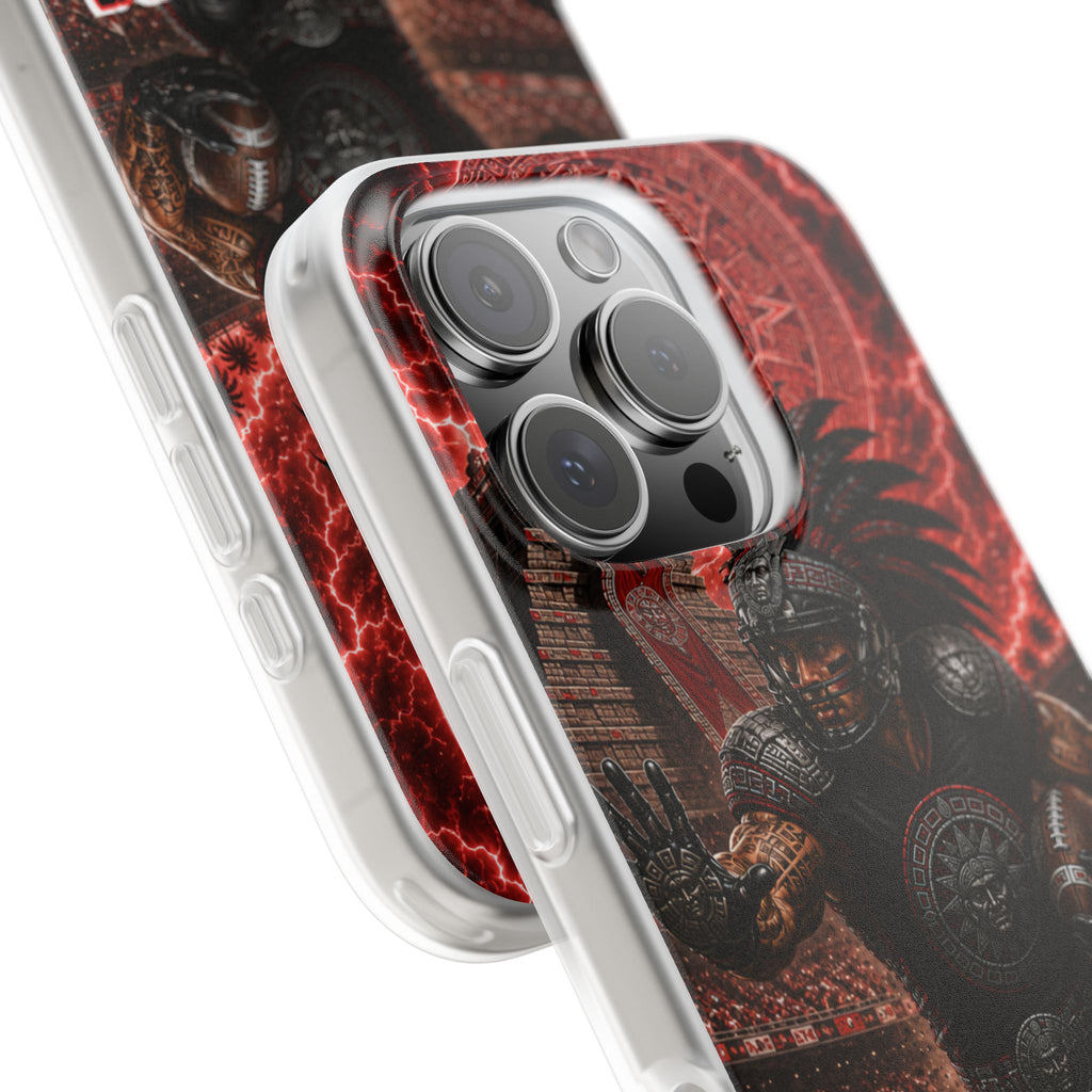 Aztec Football Warrior – Flexi Phone Case (iPhone & Samsung • Clear TPU • Made in USA • Personalized Option)