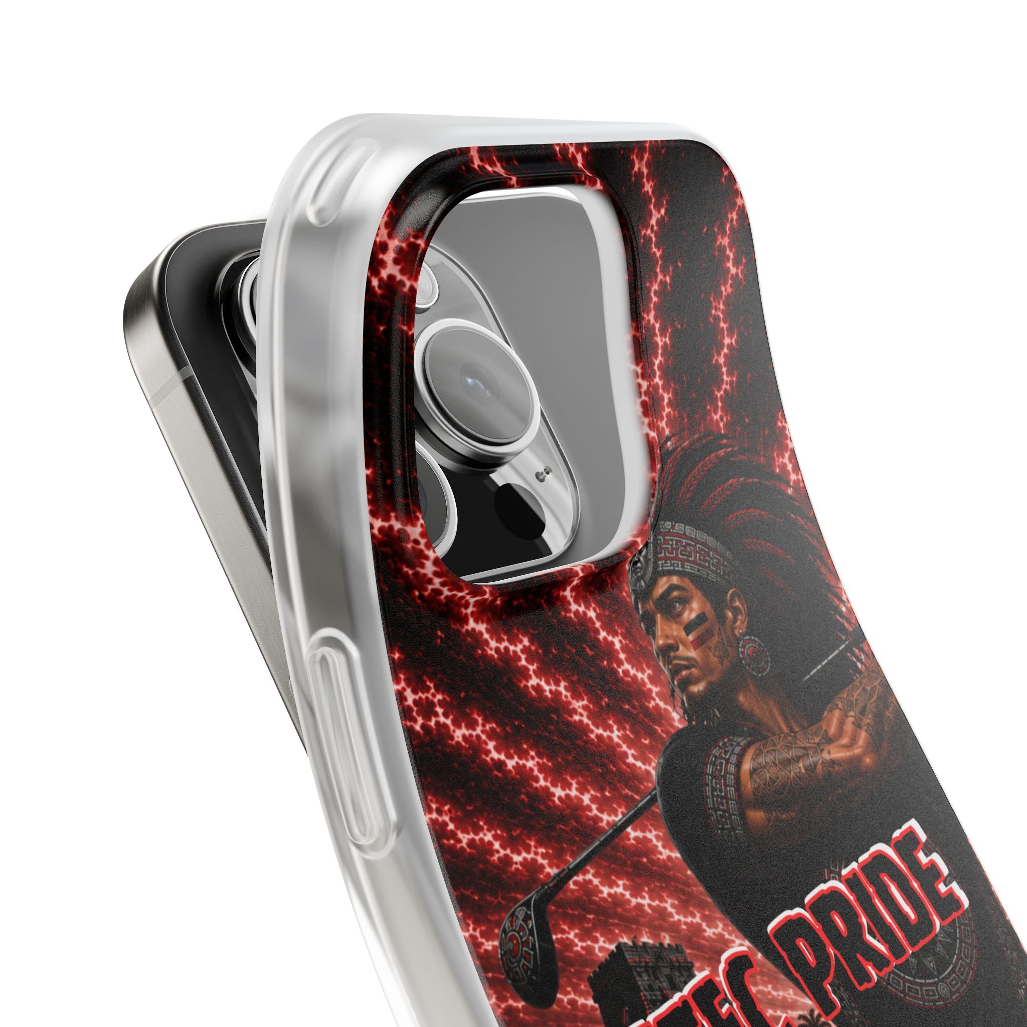 Aztec Golf Male Warrior – Flexi Phone Case (iPhone & Samsung • Clear TPU • Made & Shipped in the USA • 🚚 FREE USA Shipping • Personalized Option)
