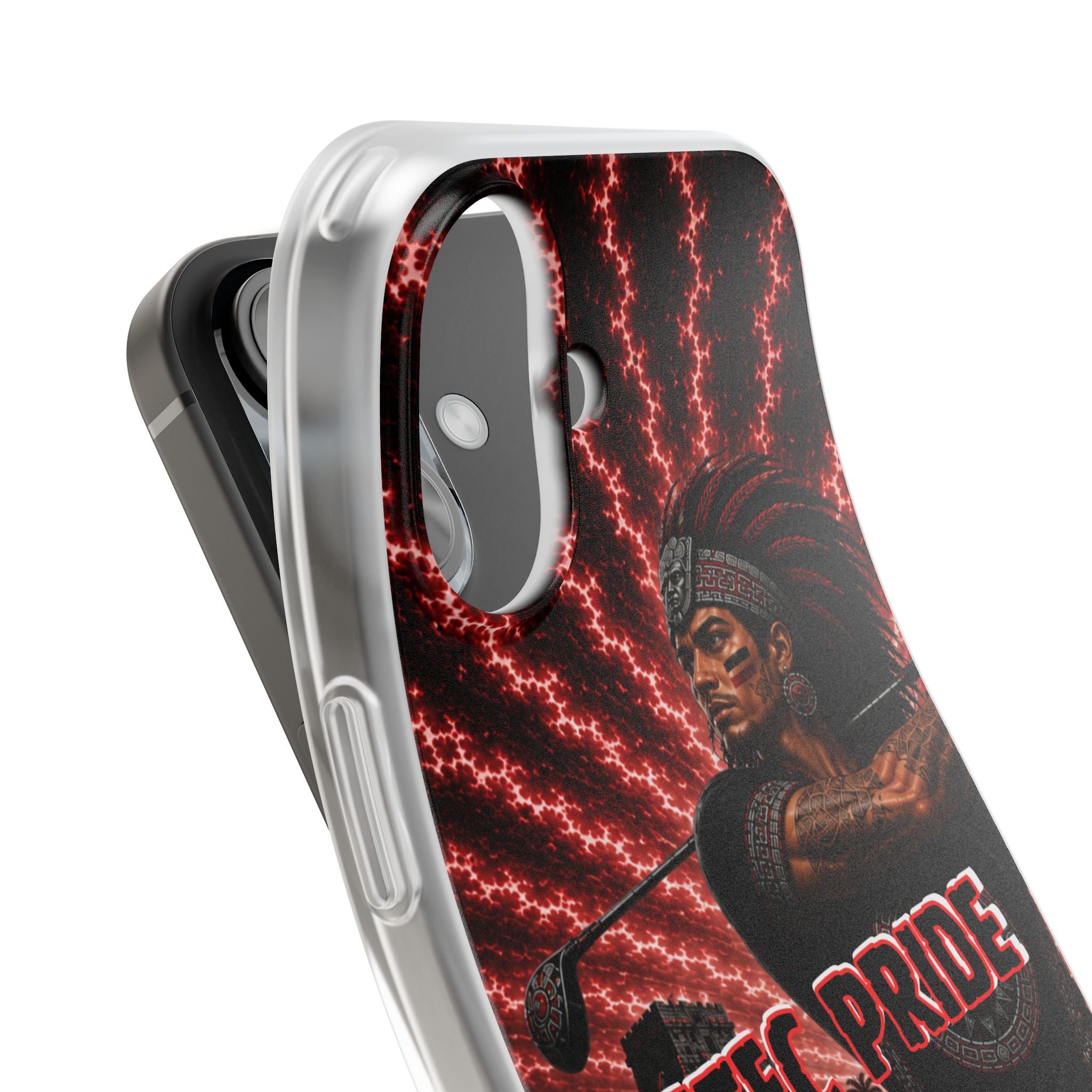 Aztec Golf Male Warrior – Flexi Phone Case (iPhone & Samsung • Clear TPU • Made & Shipped in the USA • 🚚 FREE USA Shipping • Personalized Option)