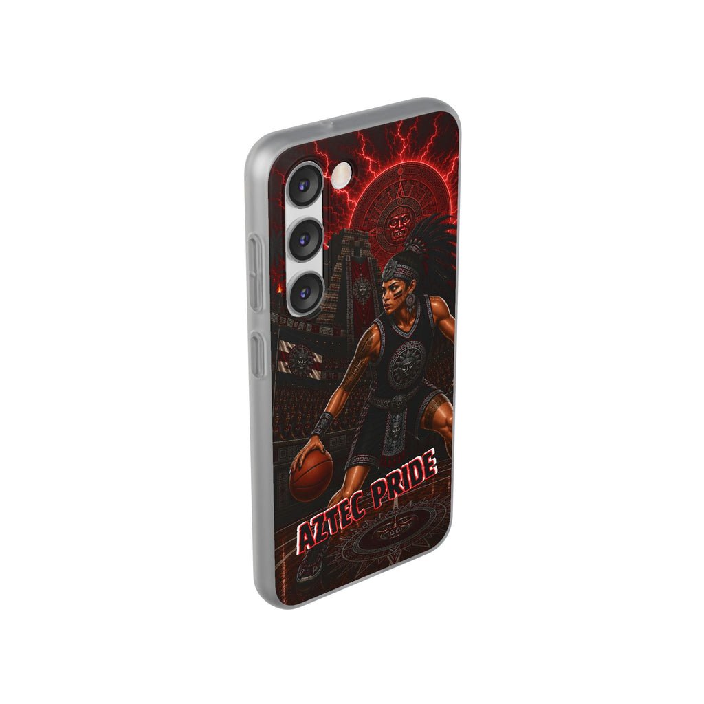 Aztec Basketball Female Warrior – Flexi Phone Case (iPhone & Samsung • Clear TPU • Made & Shipped in the USA • 🚚 FREE USA Shipping • Personalized Option)