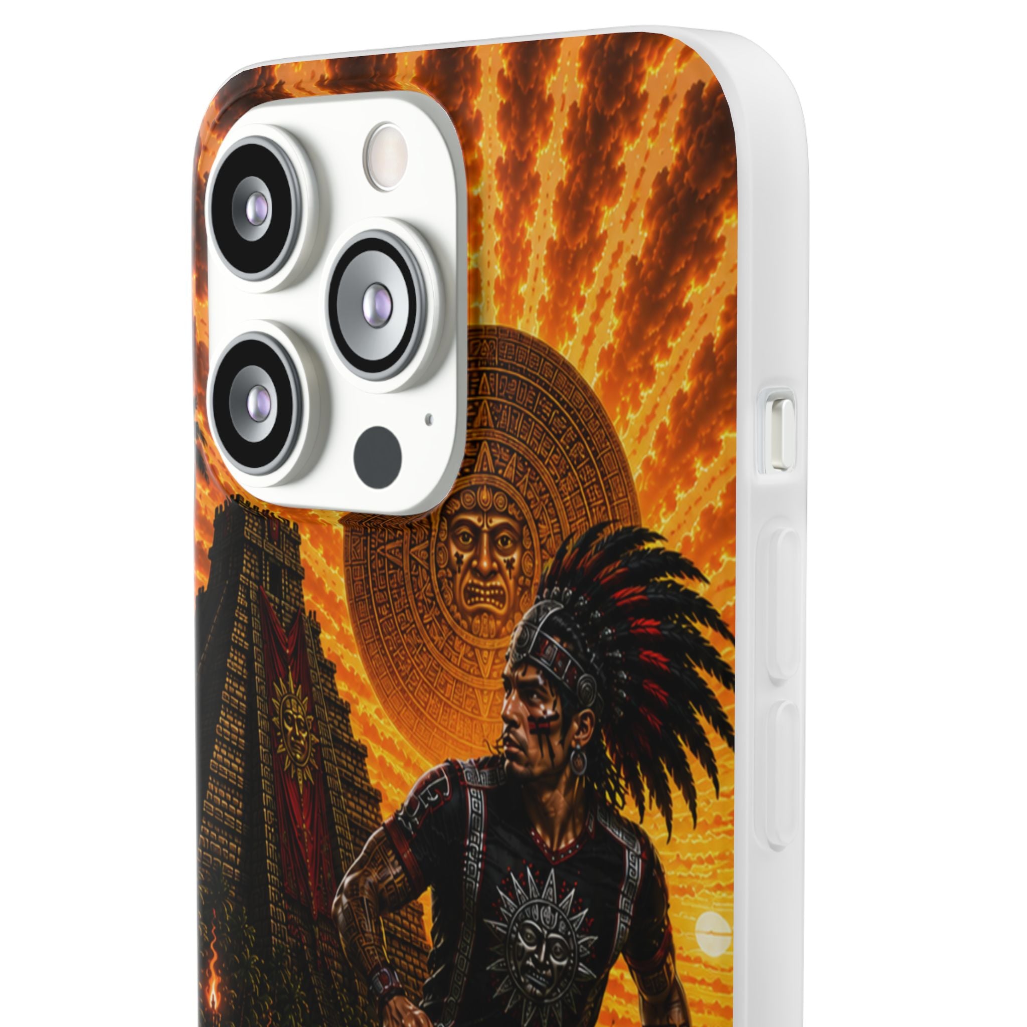 Aztec Soccer Male Warrior – Flexi Phone Case (iPhone & Samsung • Clear TPU • Made & Shipped in the USA • 🚚 FREE USA Shipping • Personalized Option)