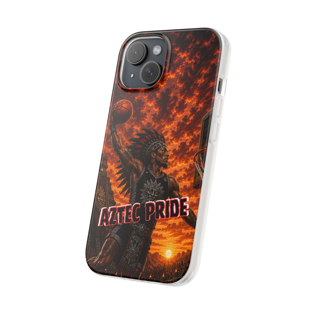 Aztec Basketball Male Warrior – Flexi Phone Case (iPhone & Samsung • Clear TPU • Made & Shipped in the USA • 🚚 FREE USA Shipping • Personalized Option)