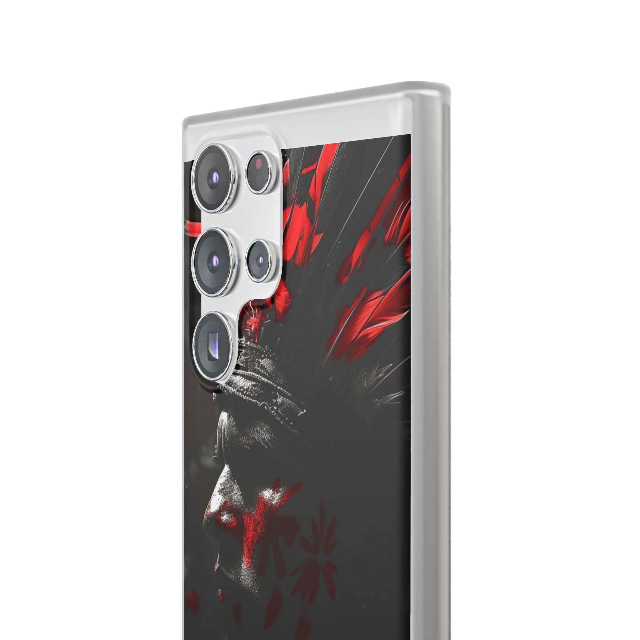 Aztec Jaguar Warrior – Flexi Phone Case (iPhone & Samsung • Clear TPU • Made in USA • Personalized Option)