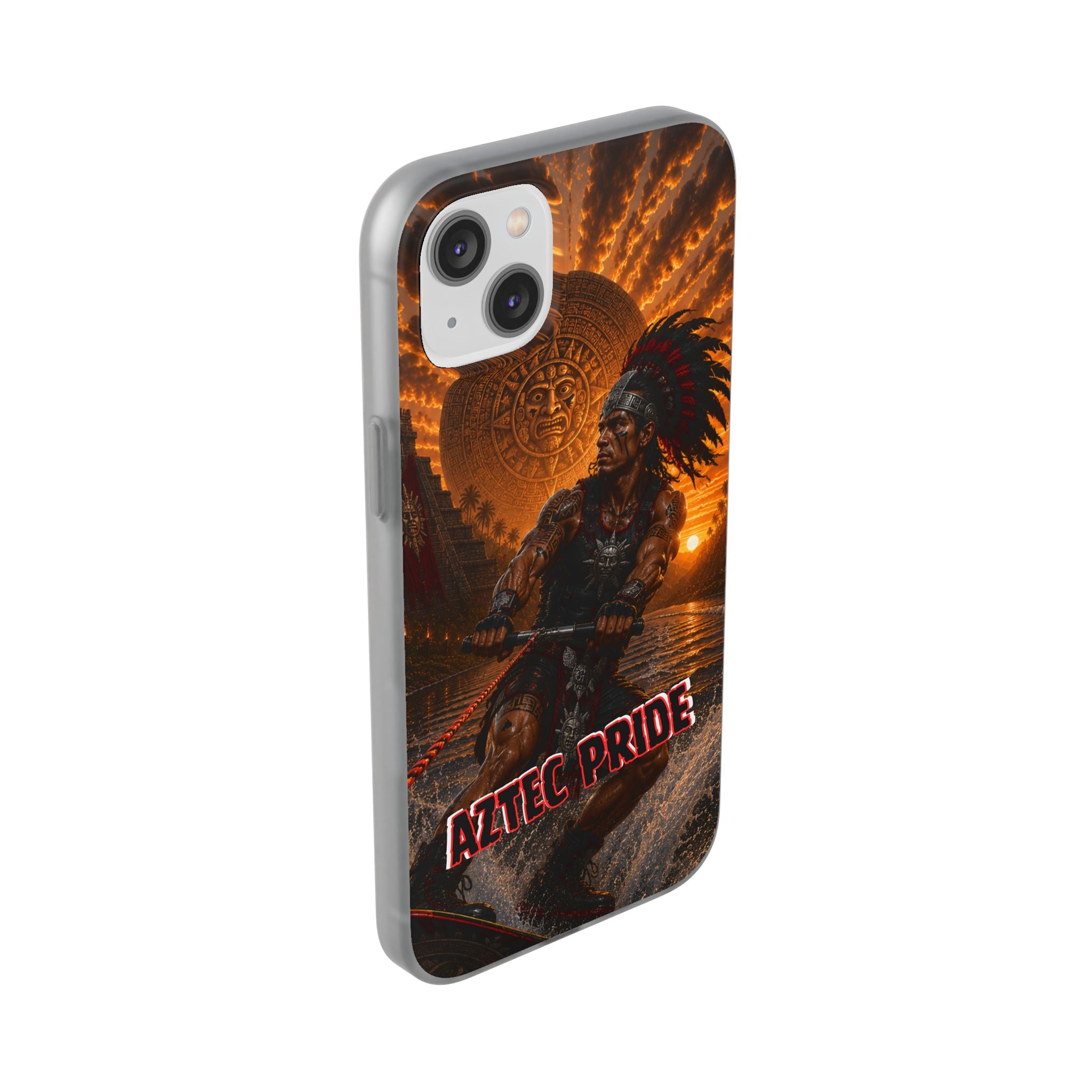 Aztec Wakeboard Male Warrior – Flexi Phone Case (iPhone & Samsung • Clear TPU • Made & Shipped in the USA • 🚚 FREE USA Shipping • Personalized Option)