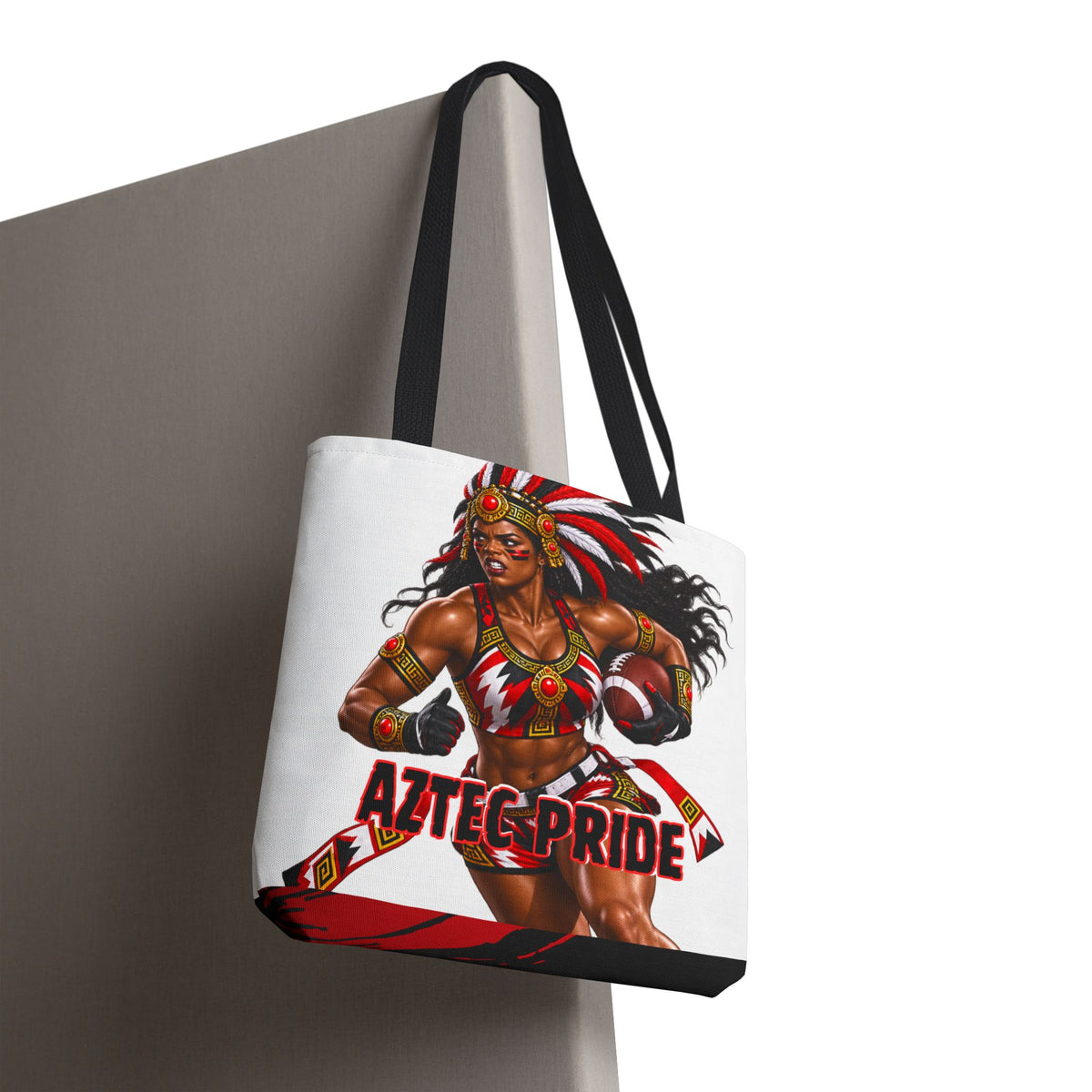 Aztec Flag Football Savage Female Warrior Tote Bag