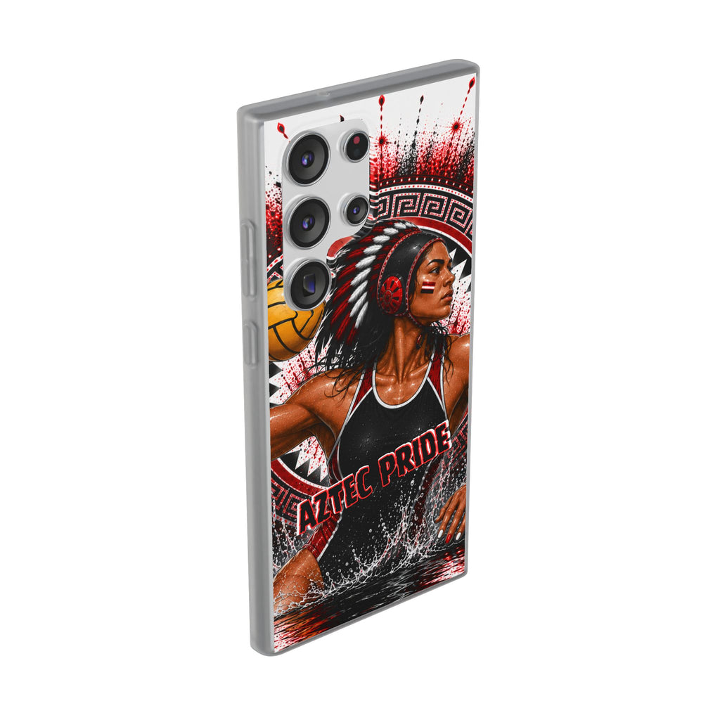 Aztec Water Polo Warrior – Flexi Phone Case (iPhone & Samsung • Clear TPU • Made in USA • Personalized Option)