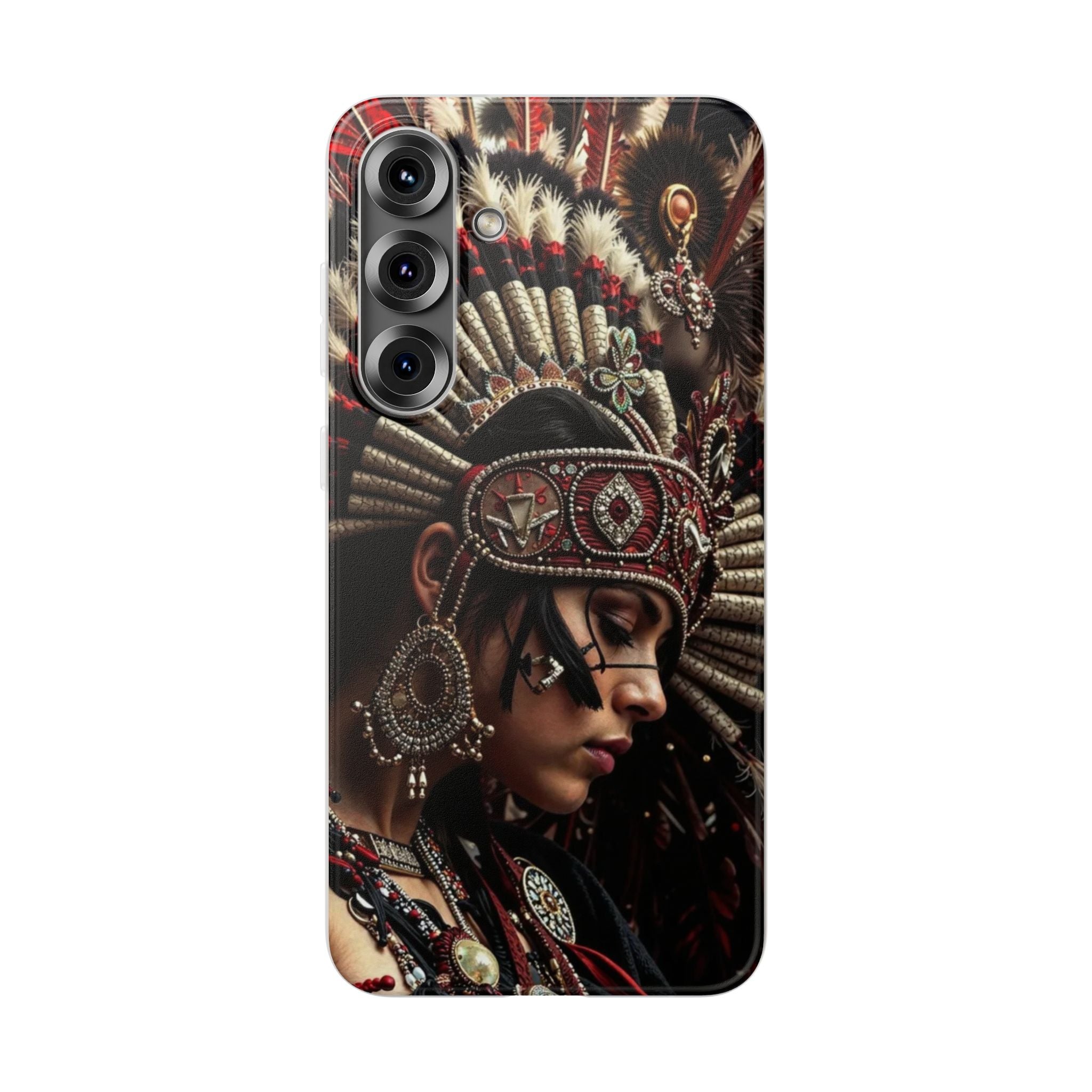 Aztec Goddess Spirit – Flexi Phone Case (iPhone & Samsung • Clear TPU • Made in USA • Personalized Option)