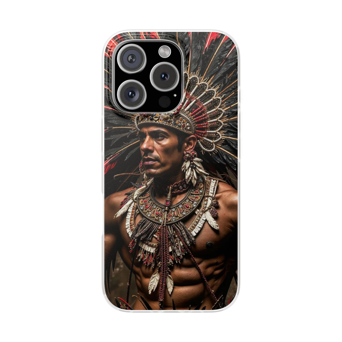 Aztec Sun Guardian – Flexi Phone Case (iPhone & Samsung • Clear TPU • Made in USA • Personalized Option)