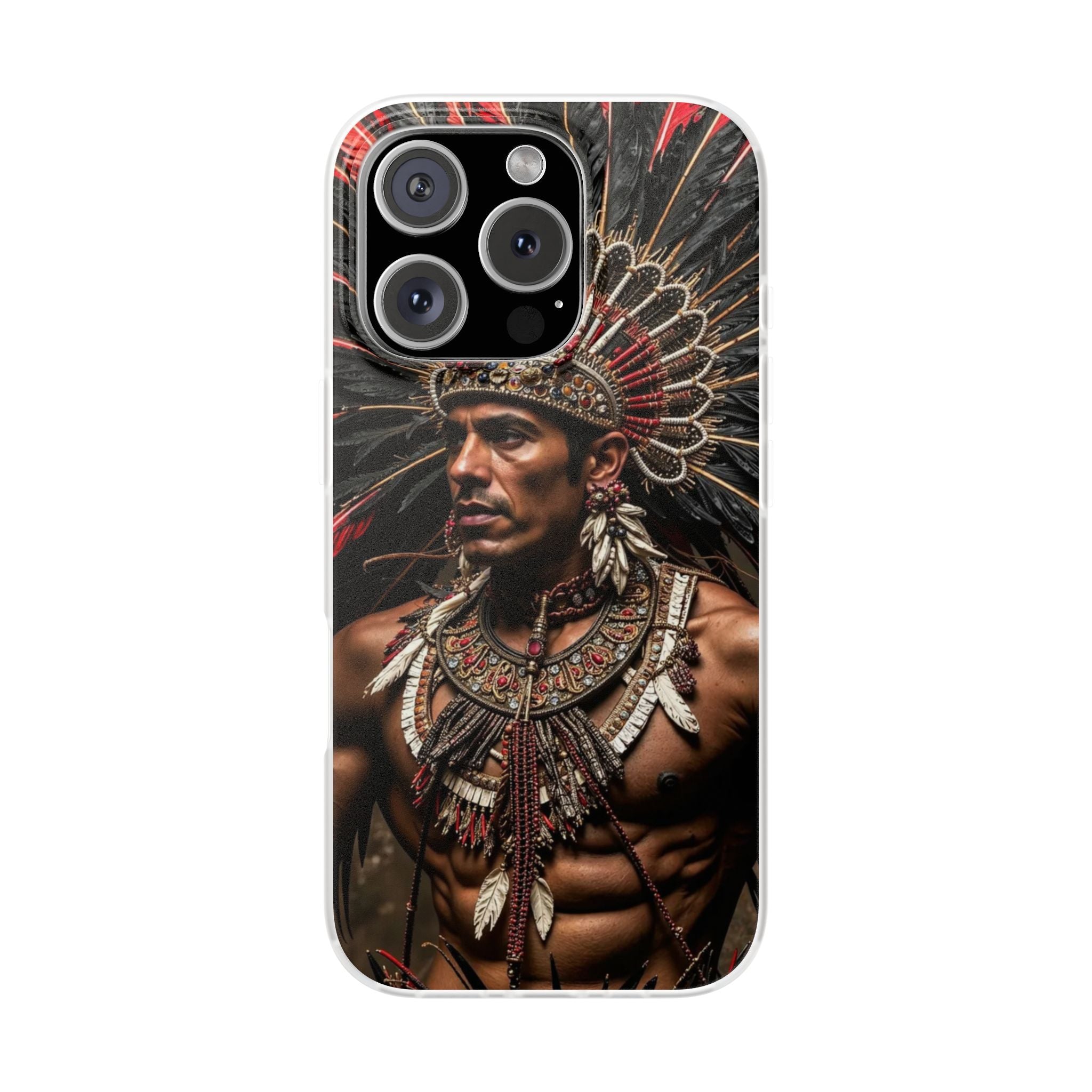 Aztec Sun Guardian – Flexi Phone Case (iPhone & Samsung • Clear TPU • Made in USA • Personalized Option)
