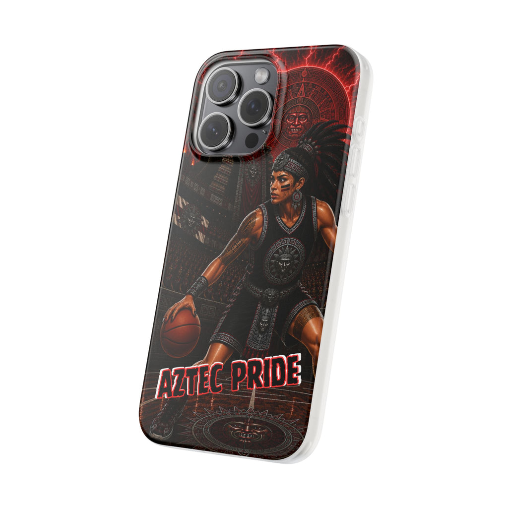 Aztec Basketball Female Warrior – Flexi Phone Case (iPhone & Samsung • Clear TPU • Made & Shipped in the USA • 🚚 FREE USA Shipping • Personalized Option)
