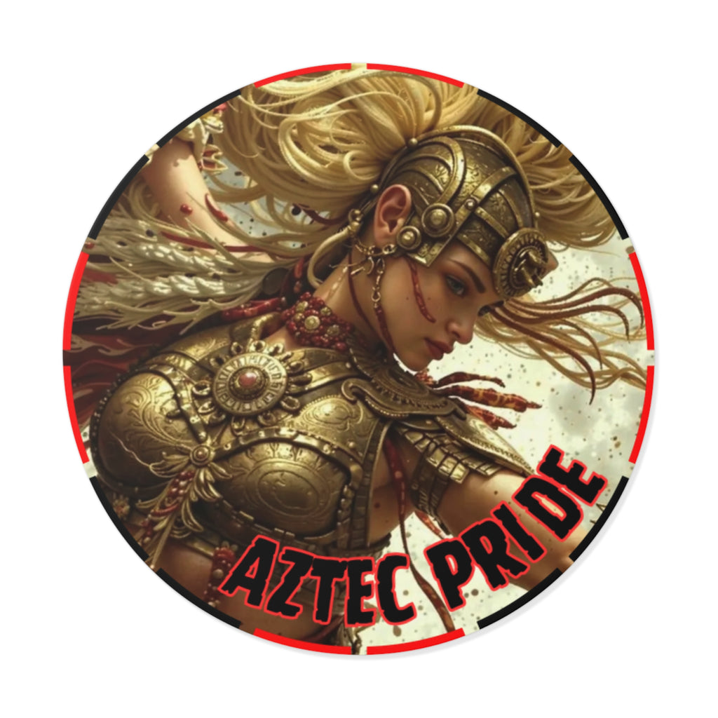 Aztec Iron Queen Round Vinyl Sticker – Waterproof Matte Decal (2”–6”)