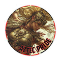 Aztec Iron Queen Round Vinyl Sticker – Waterproof Matte Decal (2”–6”)