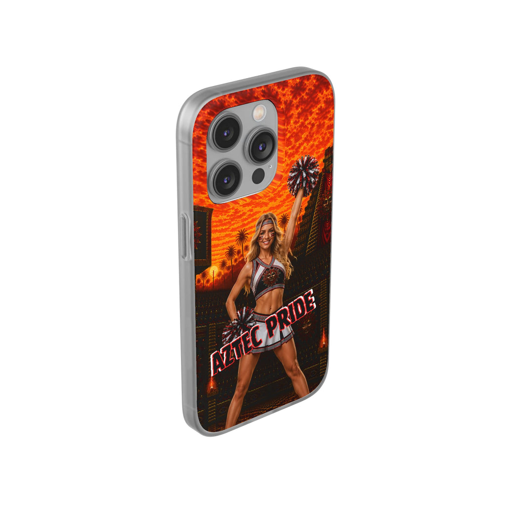 Aztec Cheerleader Warrior – Flexi Phone Case (iPhone & Samsung • Clear TPU • Made & Shipped in the USA • 🚚 FREE USA Shipping • Personalized Option)
