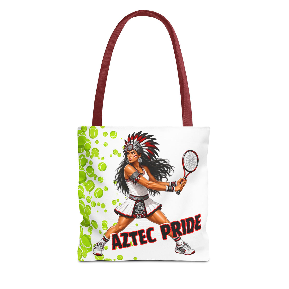 Aztec Tennis Female Warrior Tote Bag | Aztec-Inspired AI Art • Made & Shipped in the USA • 🚚 FREE USA Shipping • FREE Personalization