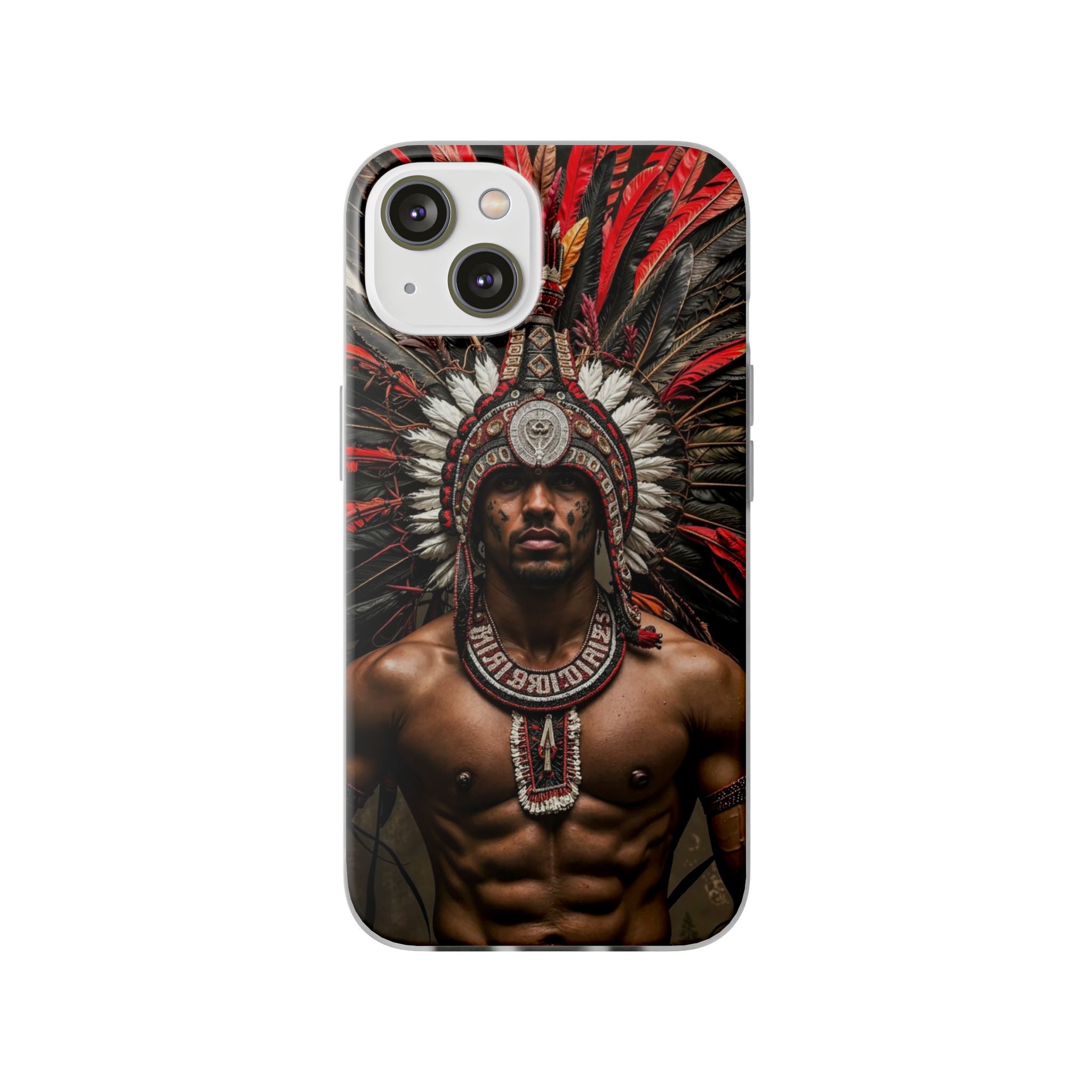 Aztec Warrior Eagle – Flexi Phone Case (iPhone & Samsung • Clear TPU • Made in USA • Personalized Option)