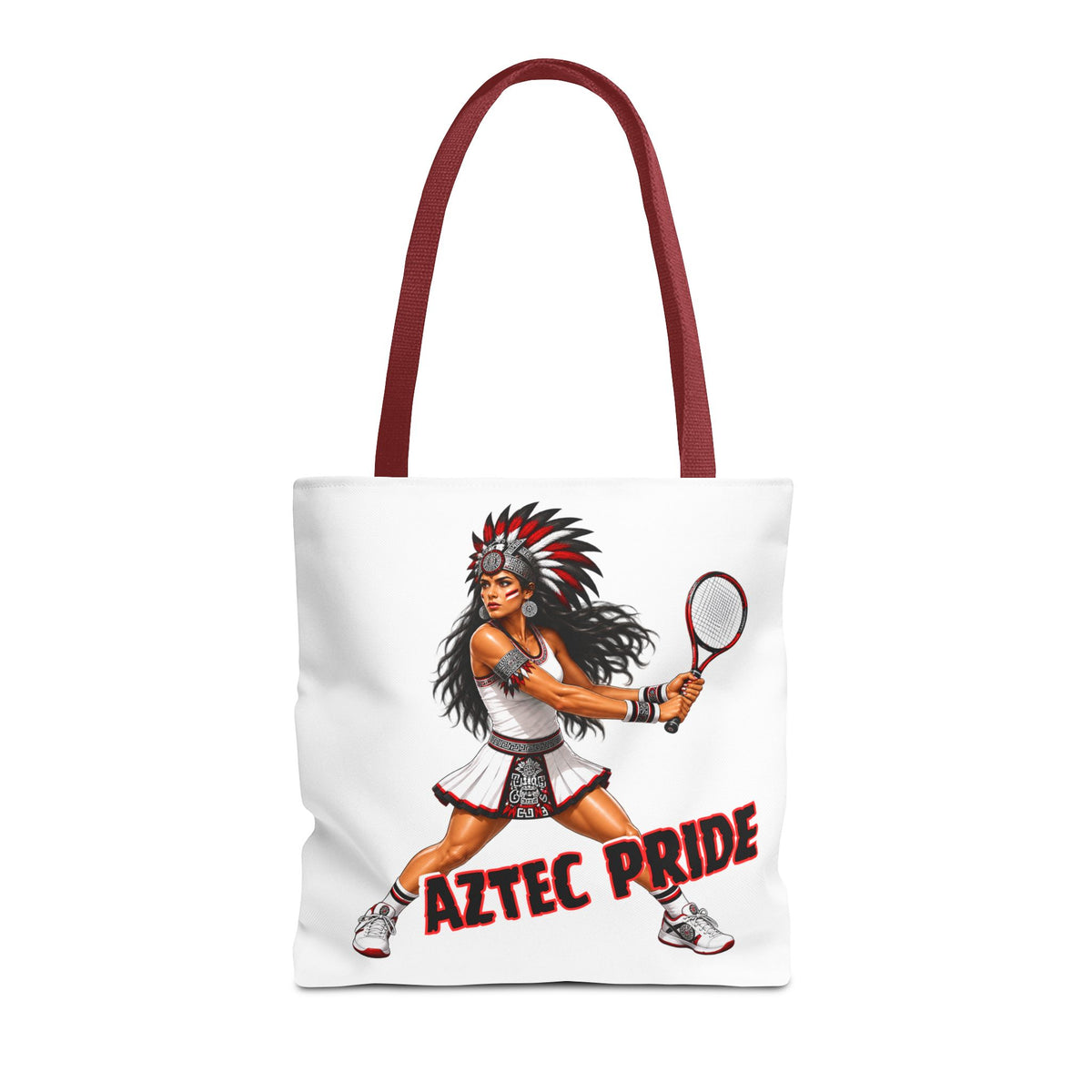 Aztec Tennis Female Warrior Tote Bag | Aztec-Inspired AI Art • Made & Shipped in the USA • 🚚 FREE USA Shipping • FREE Personalization