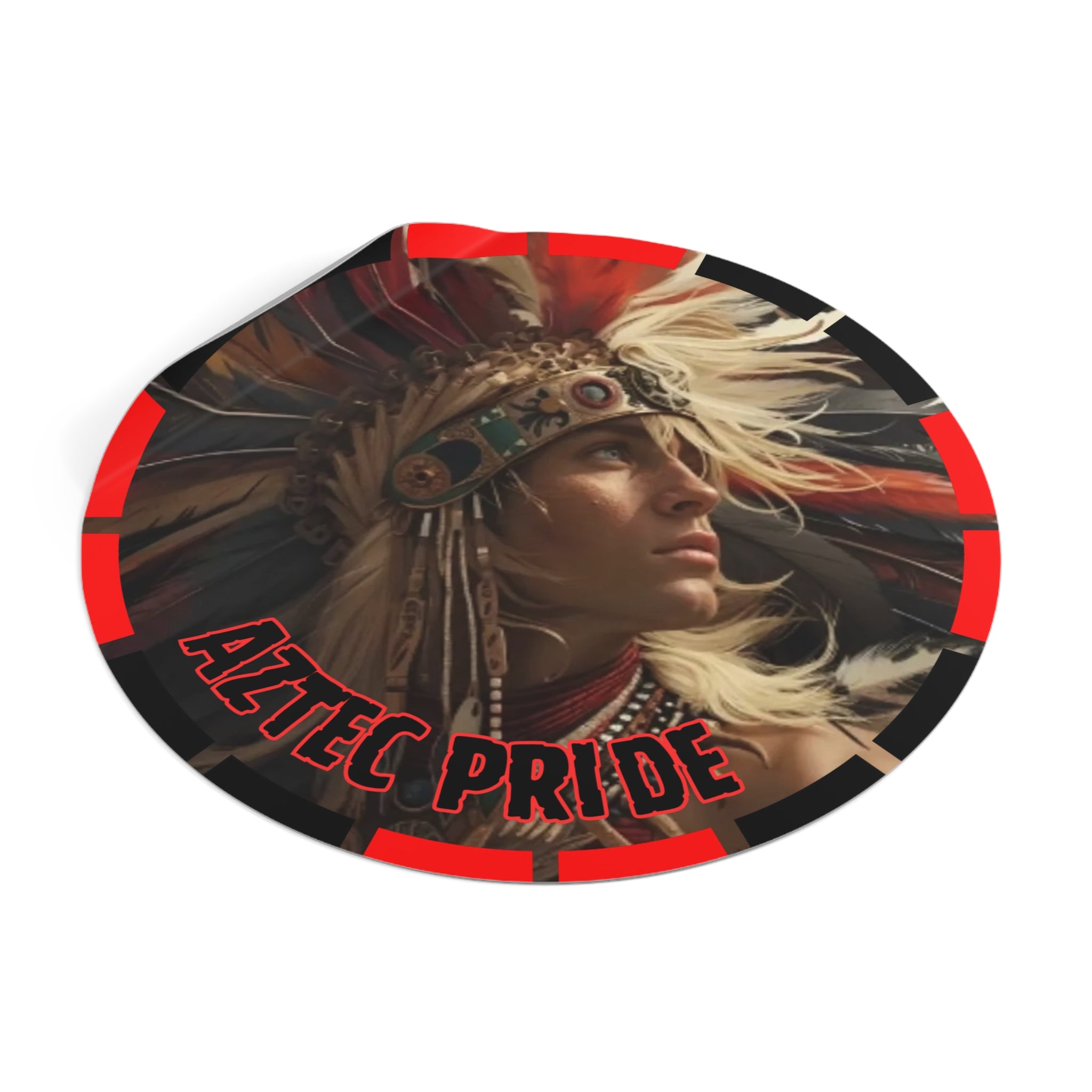 Aztec Sky Prince Round Vinyl Sticker – Waterproof Matte Decal (2”–6”)