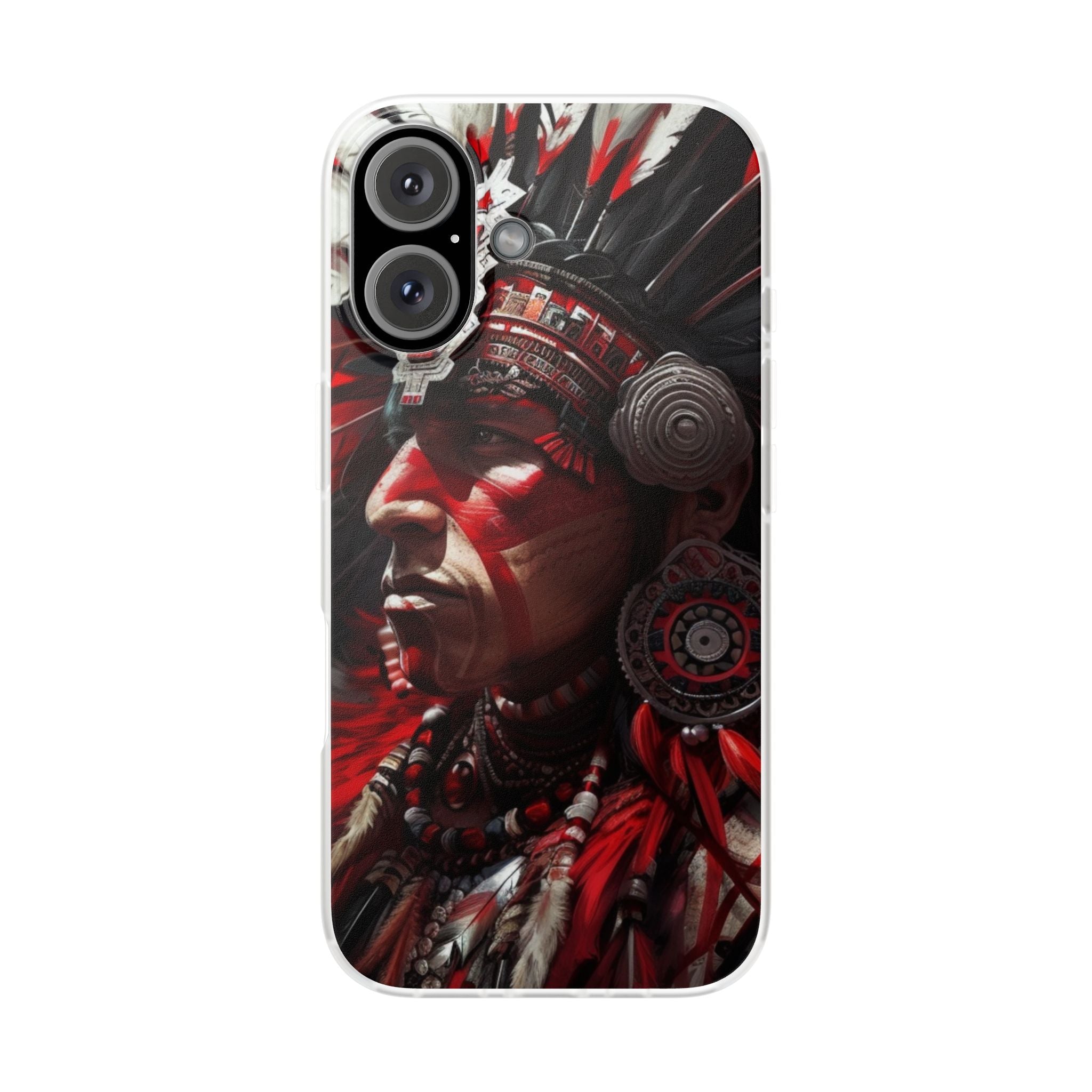 Aztec Loyal Warrior – Flexi Phone Case (iPhone & Samsung • Clear TPU • Made in USA • Personalized Option)
