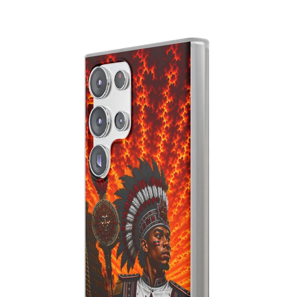 Aztec Drum Major Warrior – Flexi Phone Case (iPhone & Samsung • Clear TPU • Made & Shipped in the USA • 🚚 FREE USA Shipping • Personalized Option)