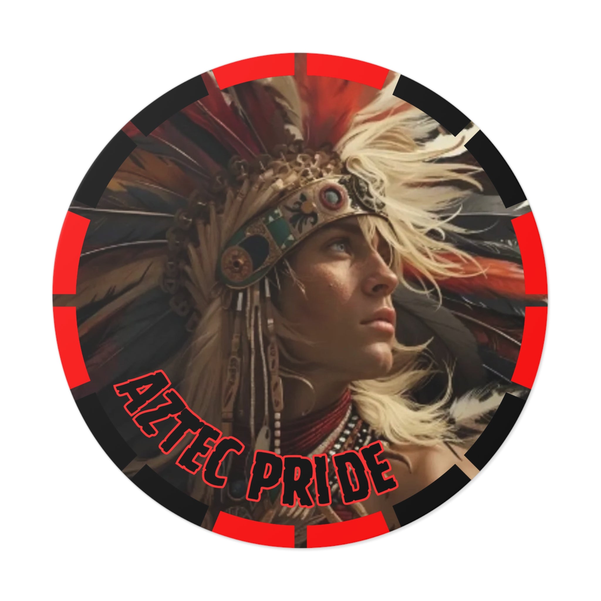 Aztec Sky Prince Round Vinyl Sticker – Waterproof Matte Decal (2”–6”)