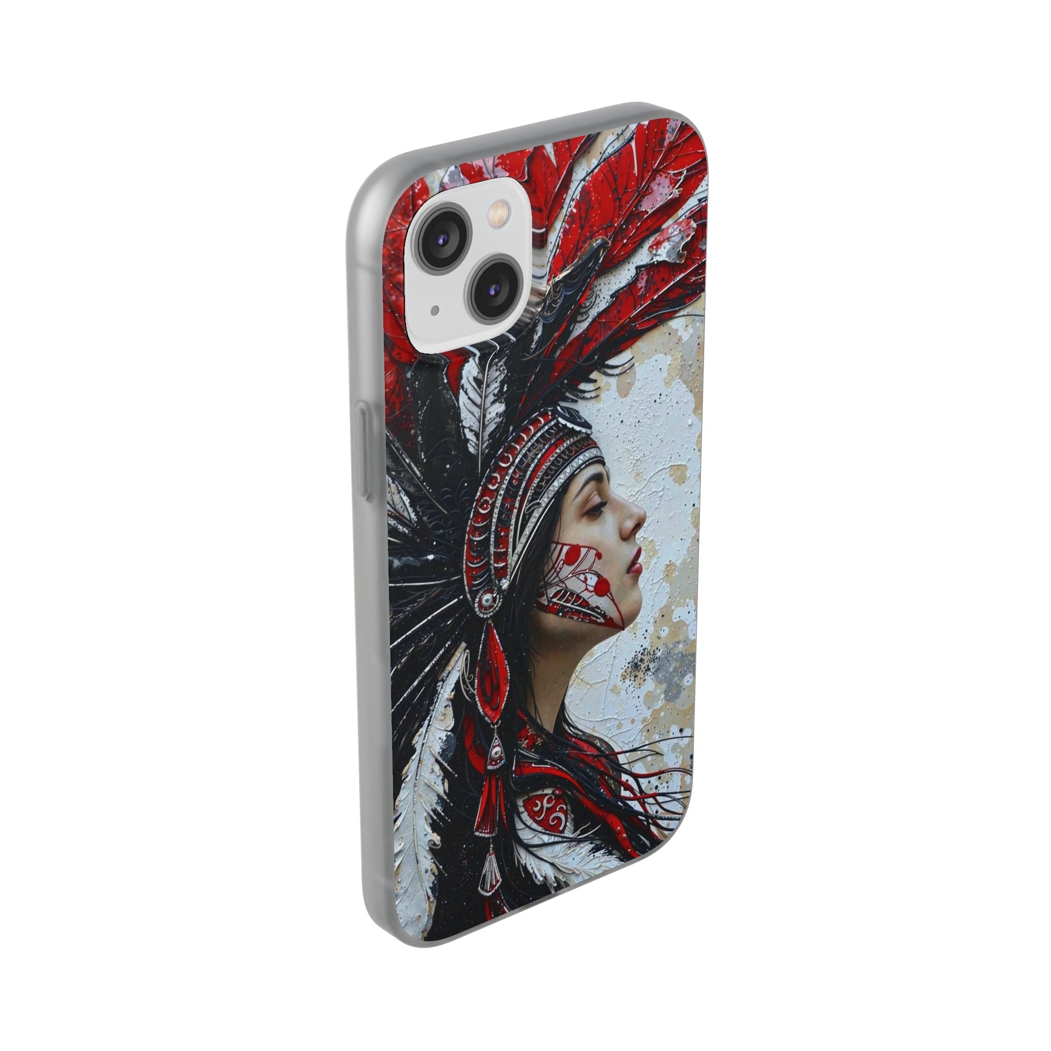 Aztec Silent Goddess – Flexi Phone Case (iPhone & Samsung • Clear TPU • Made in USA • Personalized Option)